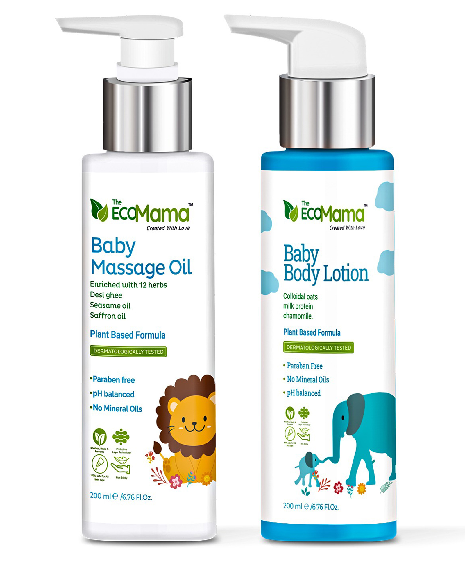 The Eco Mama Baby Massage Oil & Moisturizing Baby Body Lotion Combo (200ml + 200ml). For Healthy Soft & Supple Baby Skin-image-33