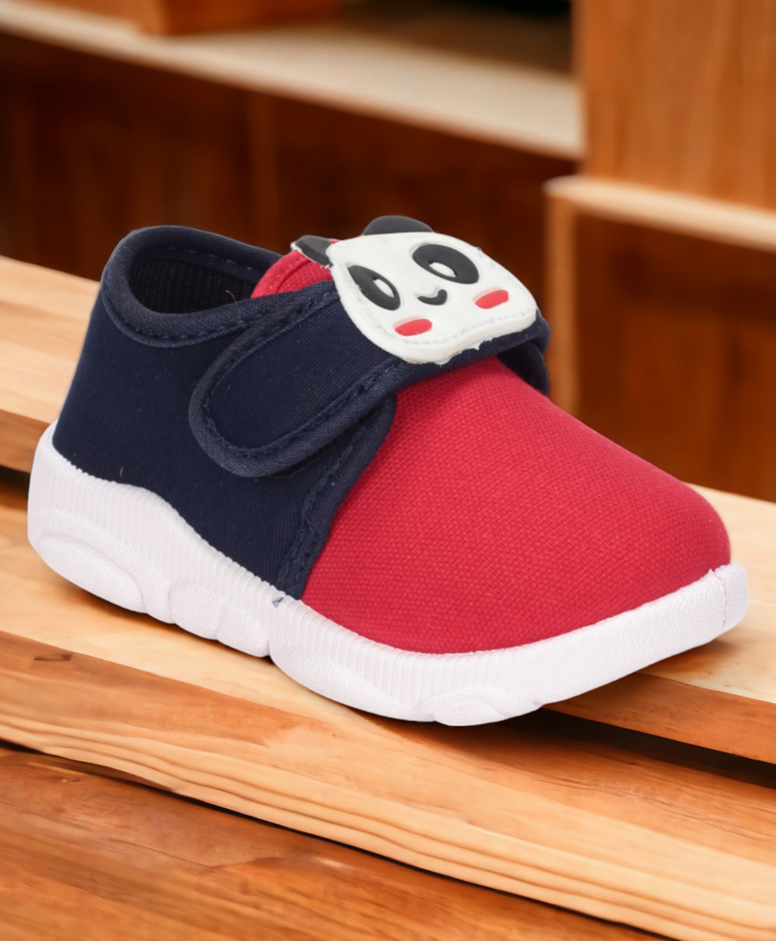 Lil Lollipop Panda Patch Detailed Musical Booties - Red-picture-27