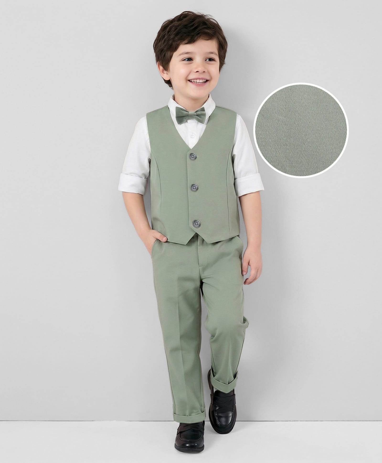 Mark & Mia Cotton Woven Full Sleeves Party Suit with Bow - Multicolour-image-23
