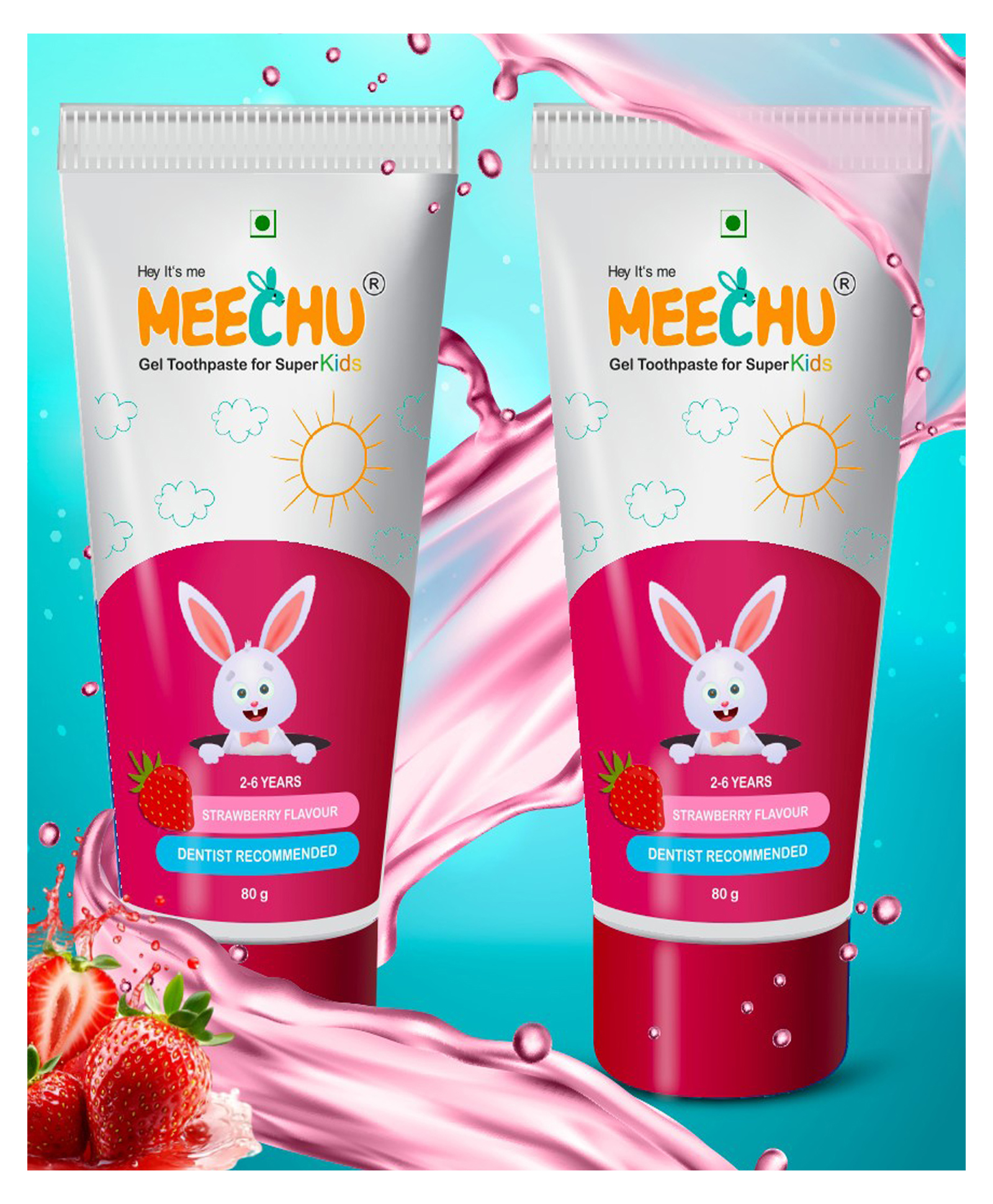 Meechu Baby Toothpaste Strawberry Pack of 2 - 160 g-image-33