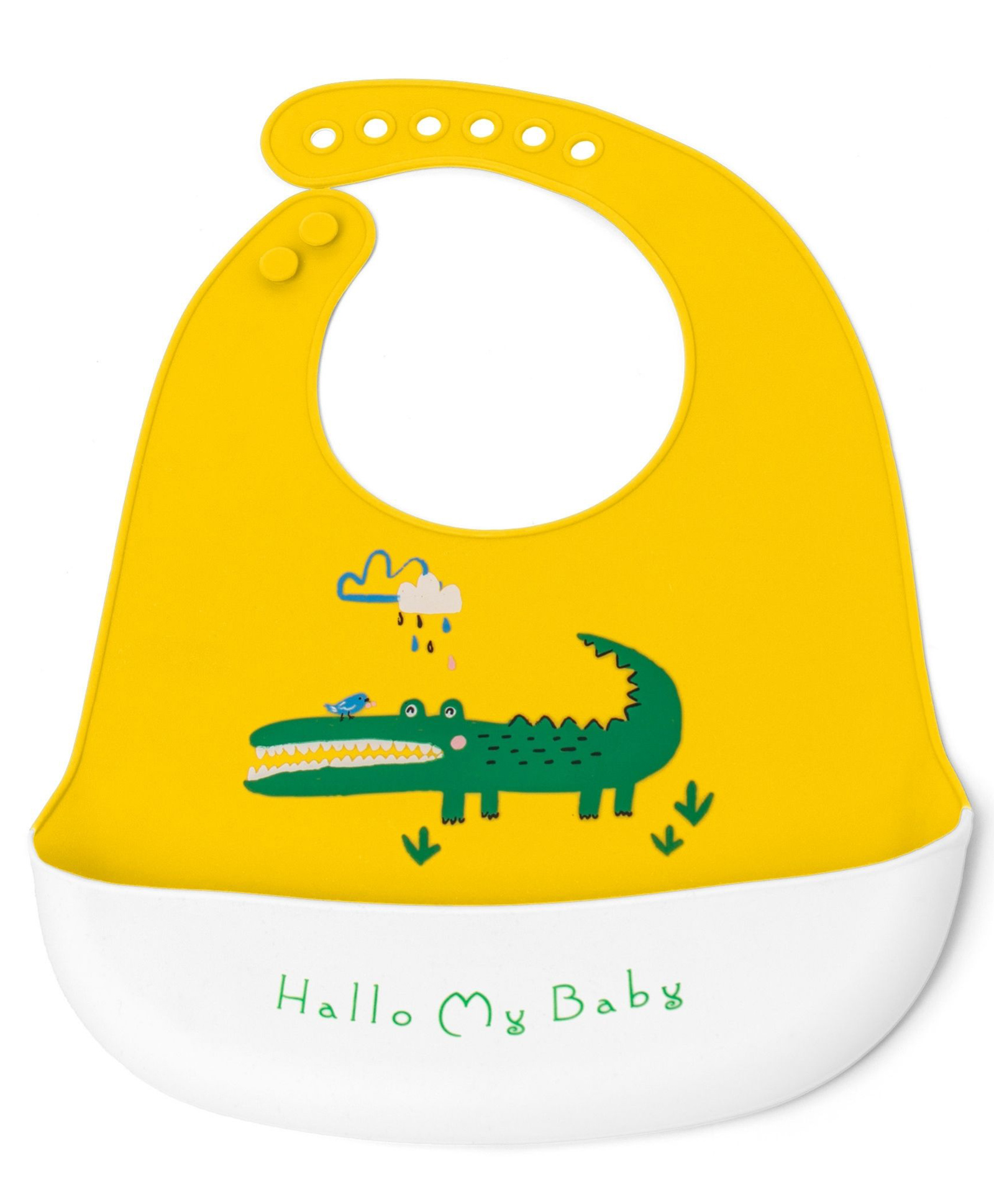 fab n funky Silicone Bib With Croc Print - Yellow-picture-22