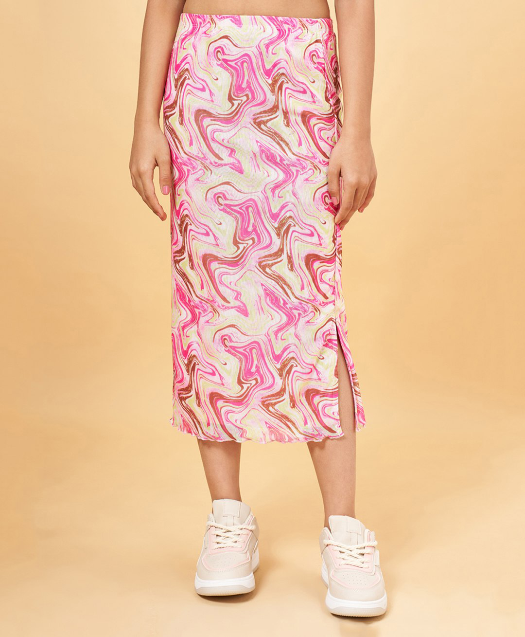 Coolsters by Pantaloons Marble Printed Skirt - Pink-picture-21