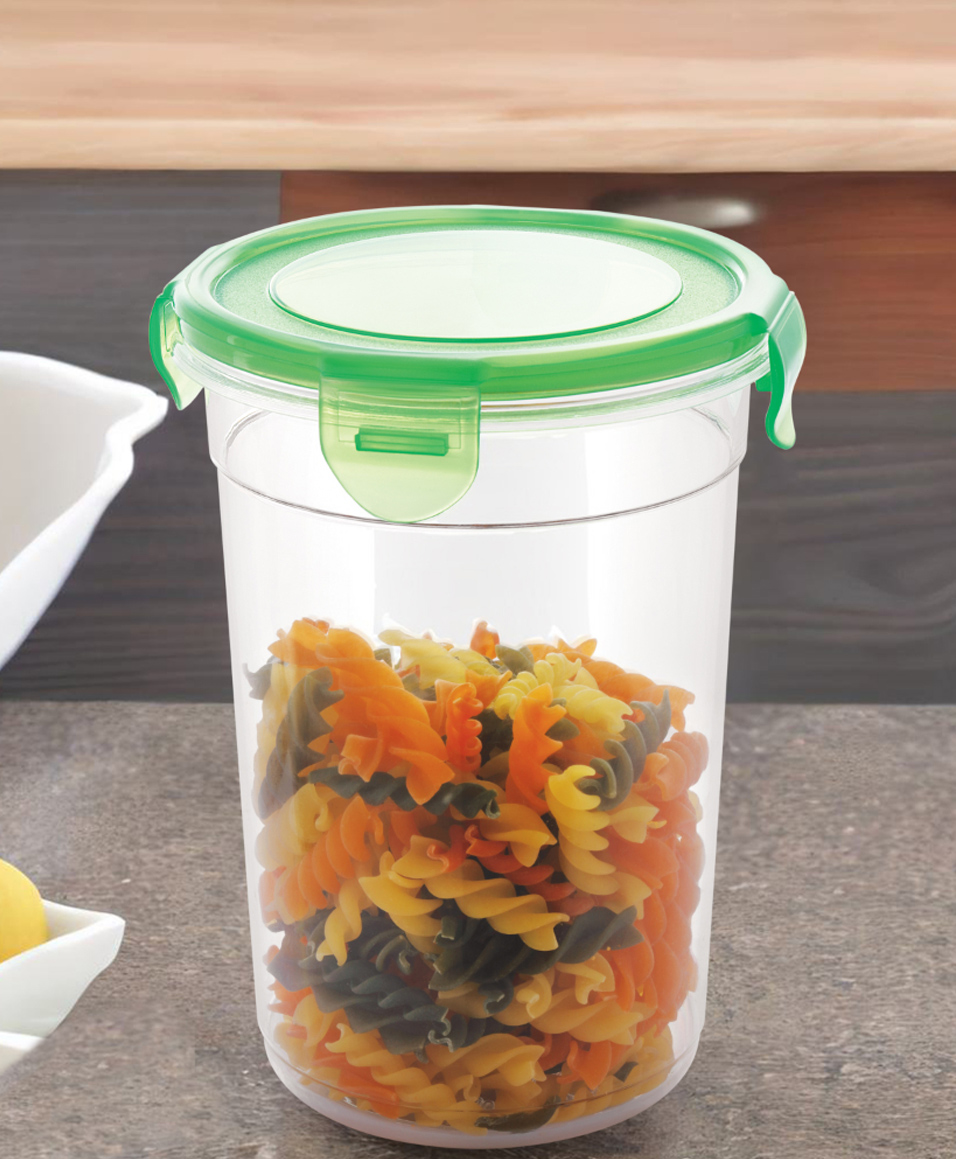HAZEL Air Tight Containers for Kitchen Storage Refrigerator Storage Containers with Leakproof Lid, 1180 ml, Green-image-46