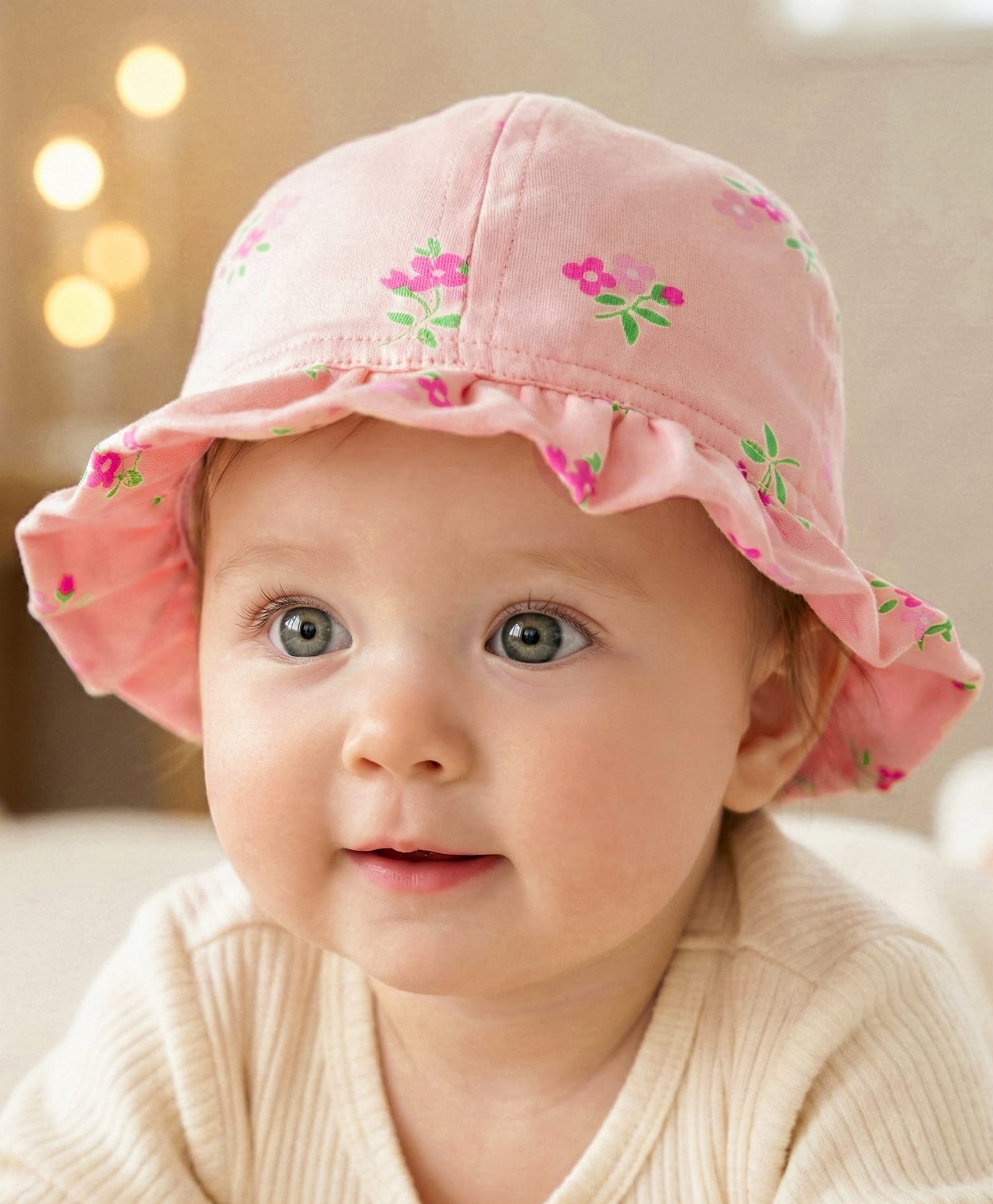 Babyoye Eco Conscious Cotton  Cap Floral Print - Pink-image-34
