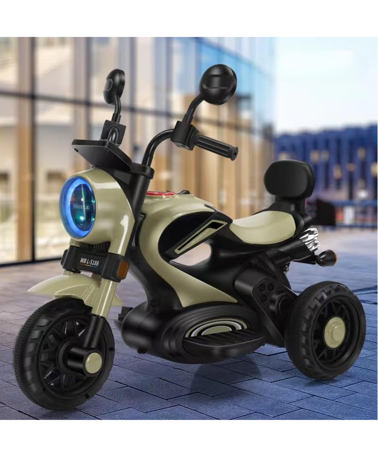 fab n funky Baby Super Harley Kids Three Wheel Battery Operated Ride on Bike with Music & Lights - Gold-picture-37