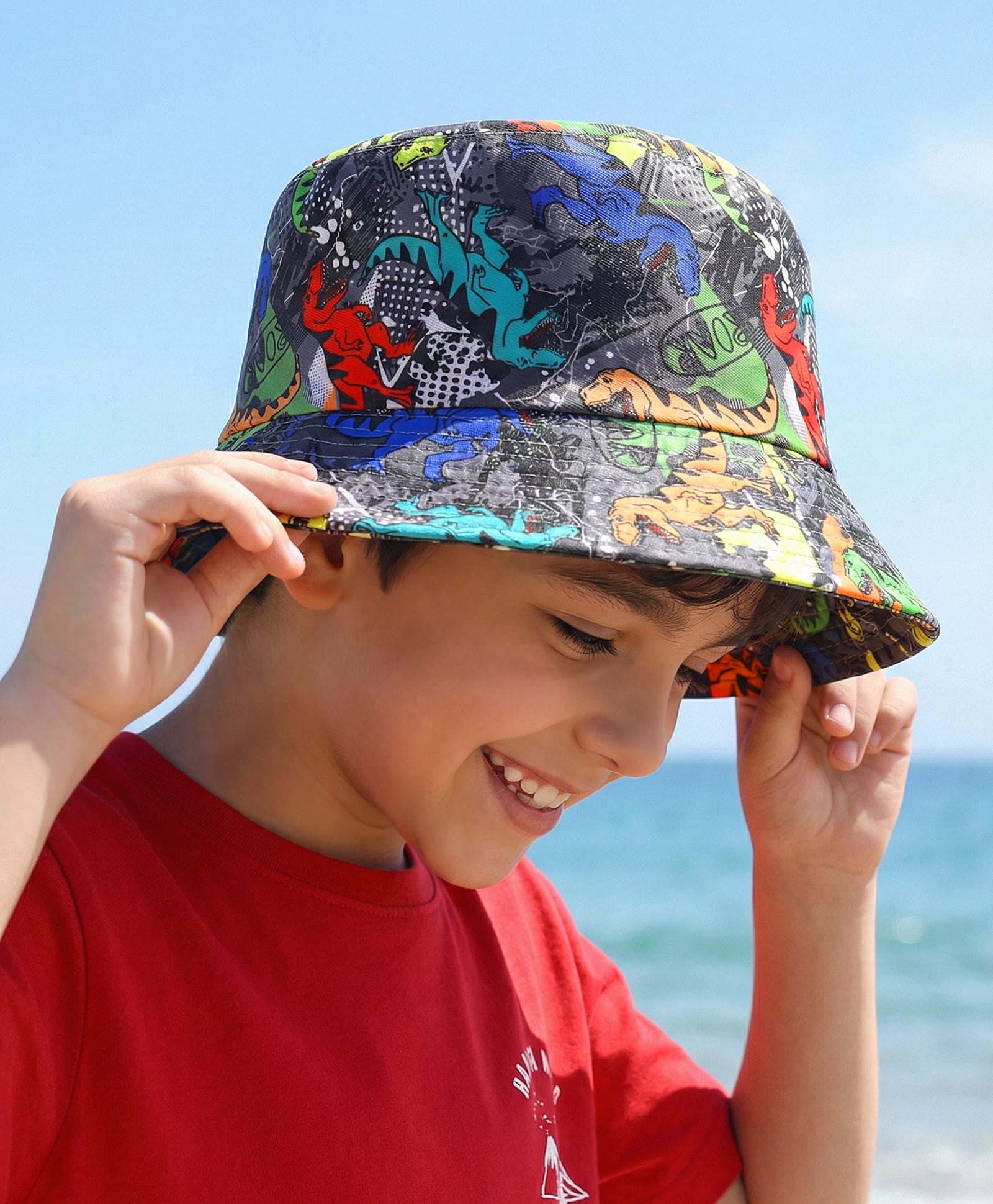 Pine Kids Bucket Hat   Dino Print - Multicolor-image-21