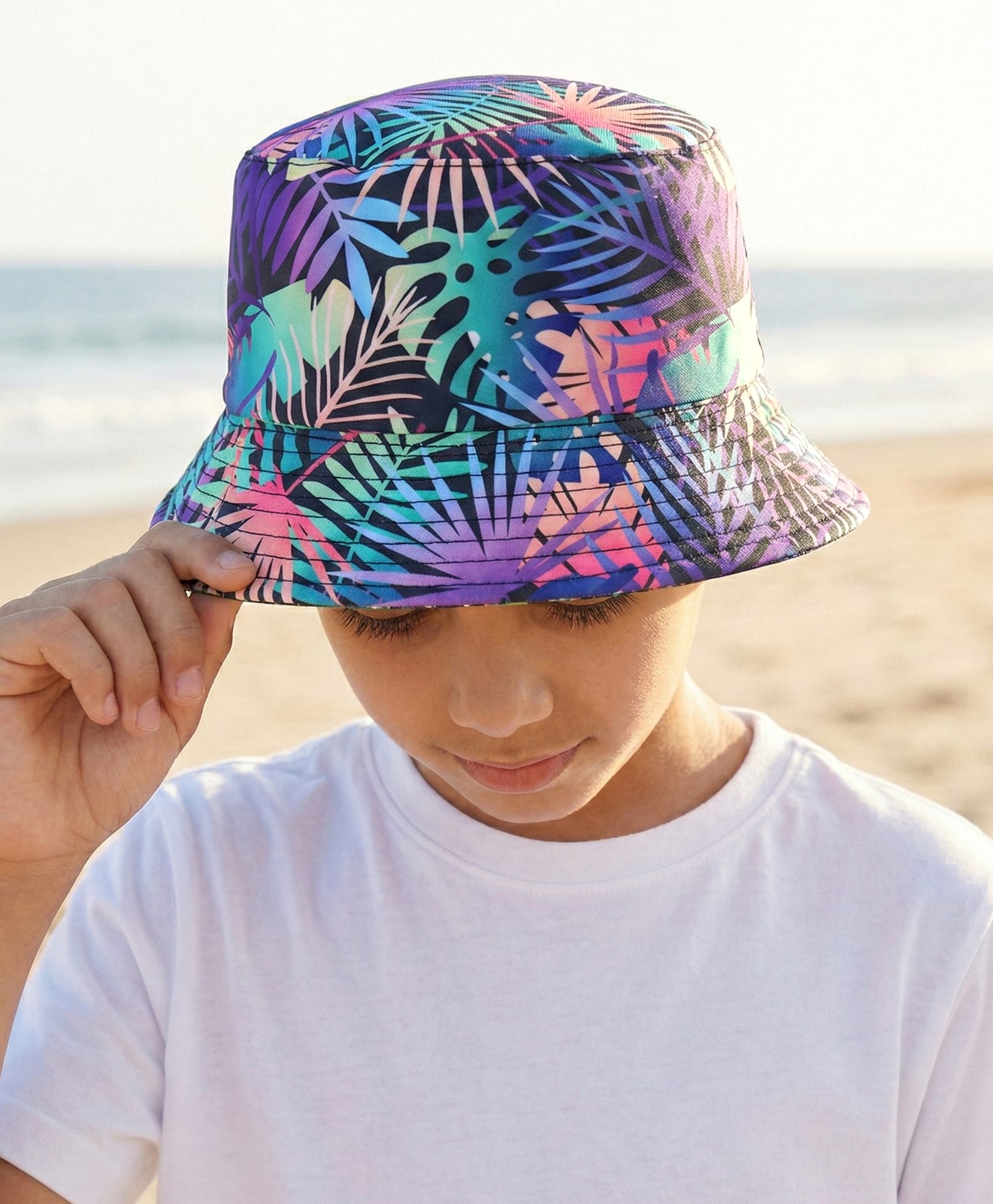 Pine Kids Bucket Cap with Tropical Print - Multicolour-image-38