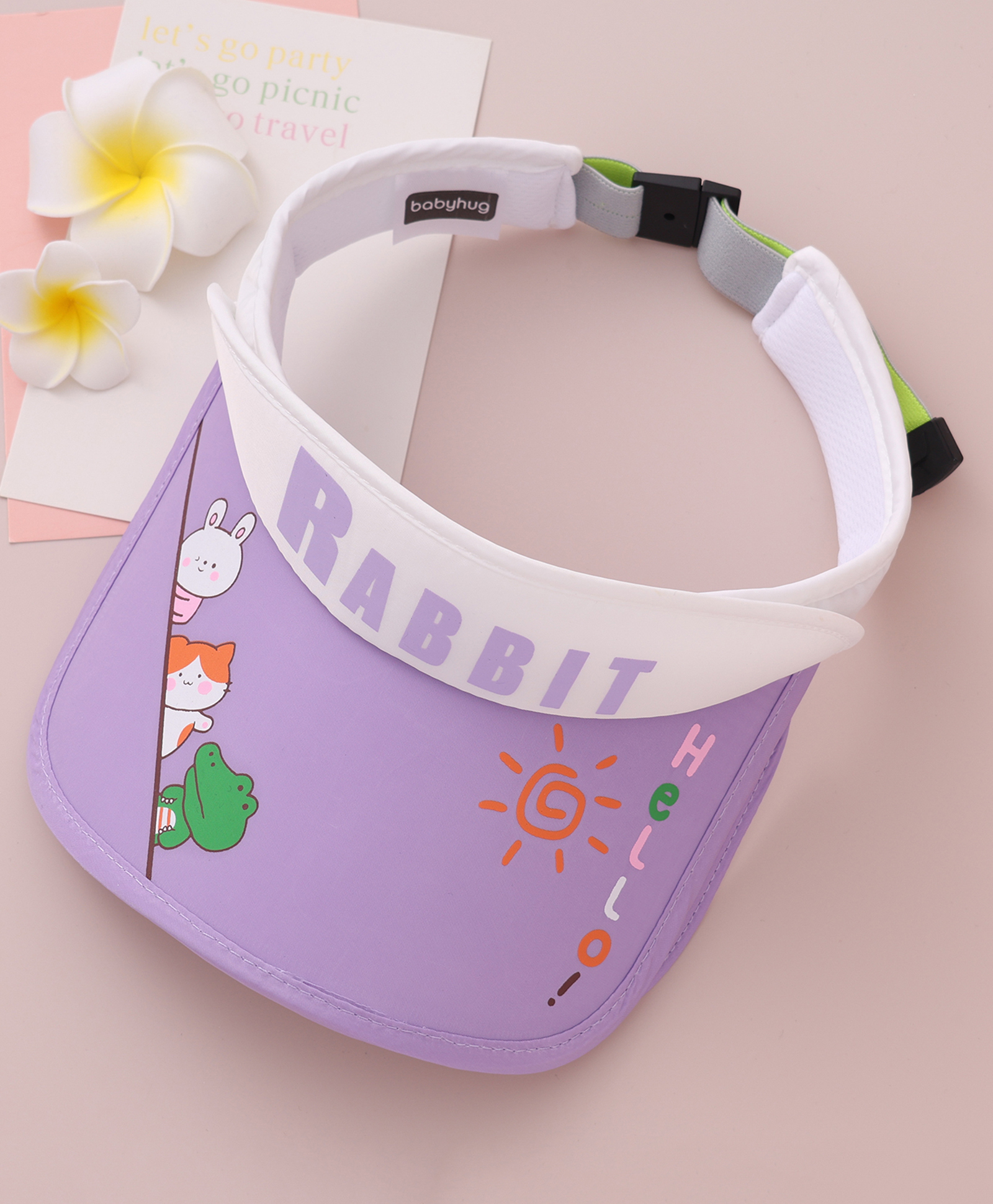 Babyhug Visor Cap Rabbit Print - Purple-image-11