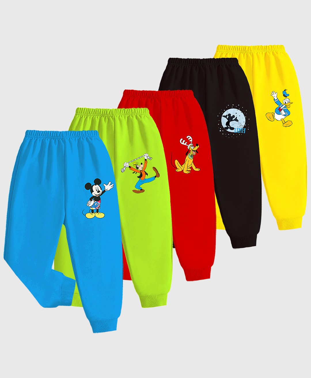 KUCHIPOO Pack Of 5 Disney Featuring Mickey & Friends Printed Track Pants -  Multi Colour-picture-12