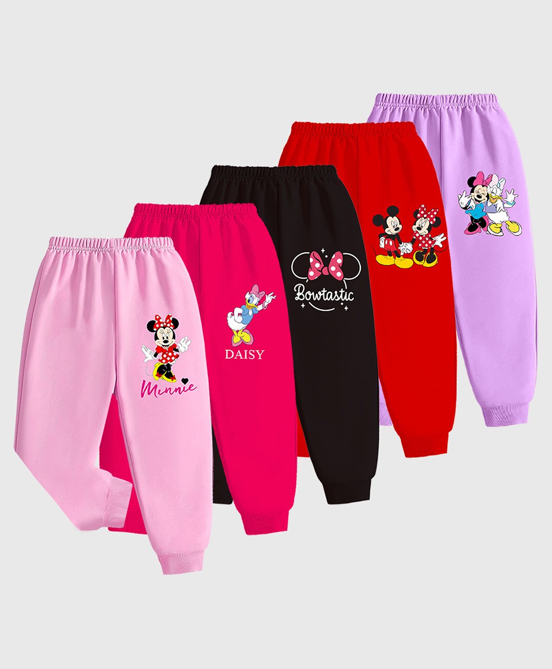 KUCHIPOO Pack Of 5 Disney Featuring Mickey & Friends Printed Track Pants -  Multi Colour-picture-12