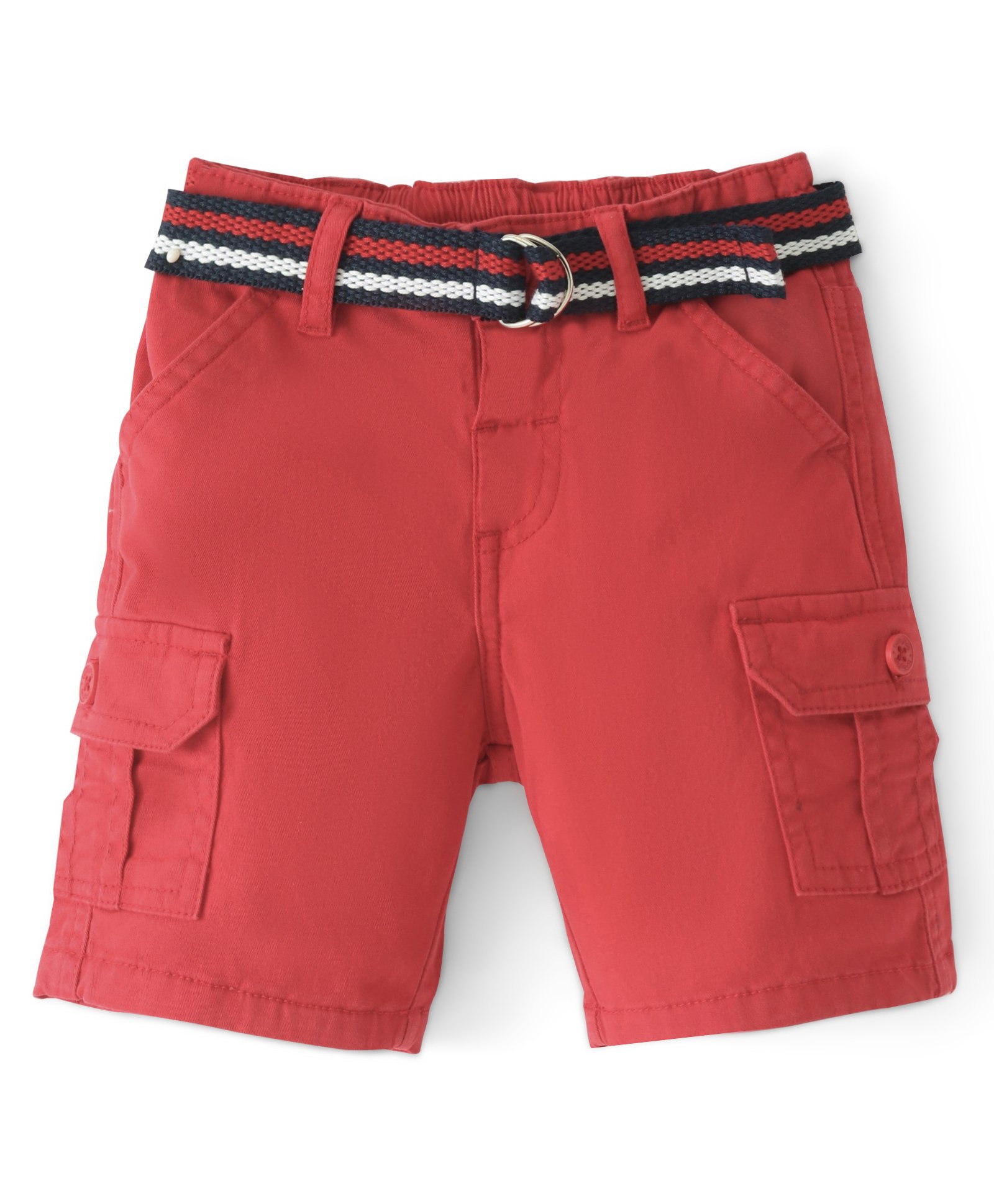 Babyhug Cotton Woven Above Knee Length Shorts Solid Colour-Red-picture-24