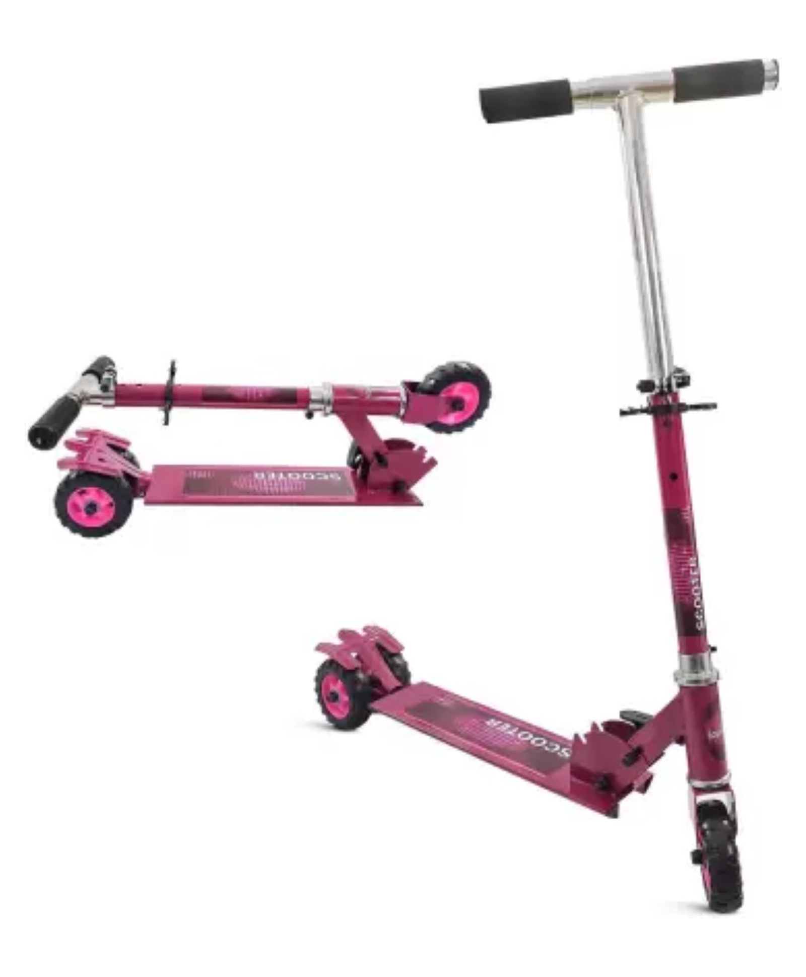 Oskart Durable Pink Metallic 3-Wheel Scooter: Height-Adjustable Kids Kick Scooter - Stylish and Sturdy Scooter for Children (Pink)-image-15