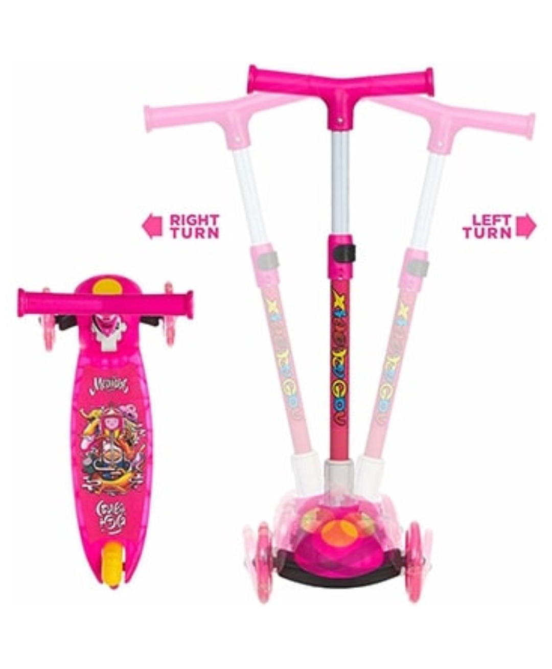 Oskart Innovative Junior Cruiser 3 Adjustable Heights Foldable Design Attractive PVC Wheels Rear Brakes Smart Kids Kick Scooter for Ages 3+ with Weight Capacity of 40 kg - Pink-image-21