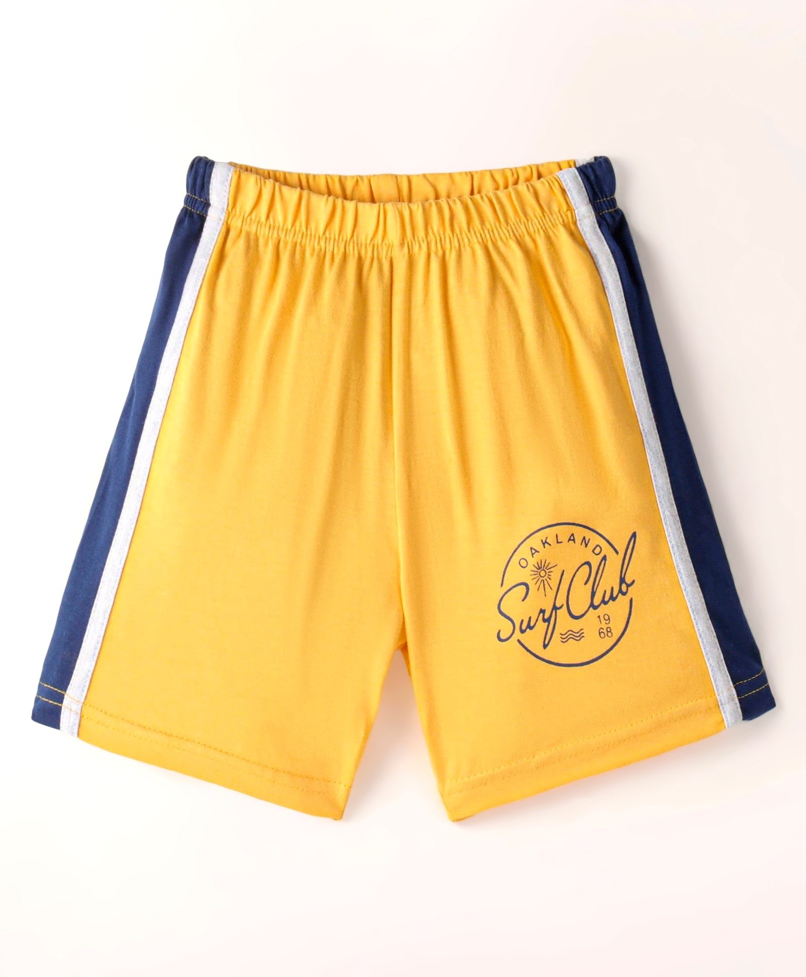 Taeko Single Jersey Knee Length Text Printed Shorts - Yellow-image-31