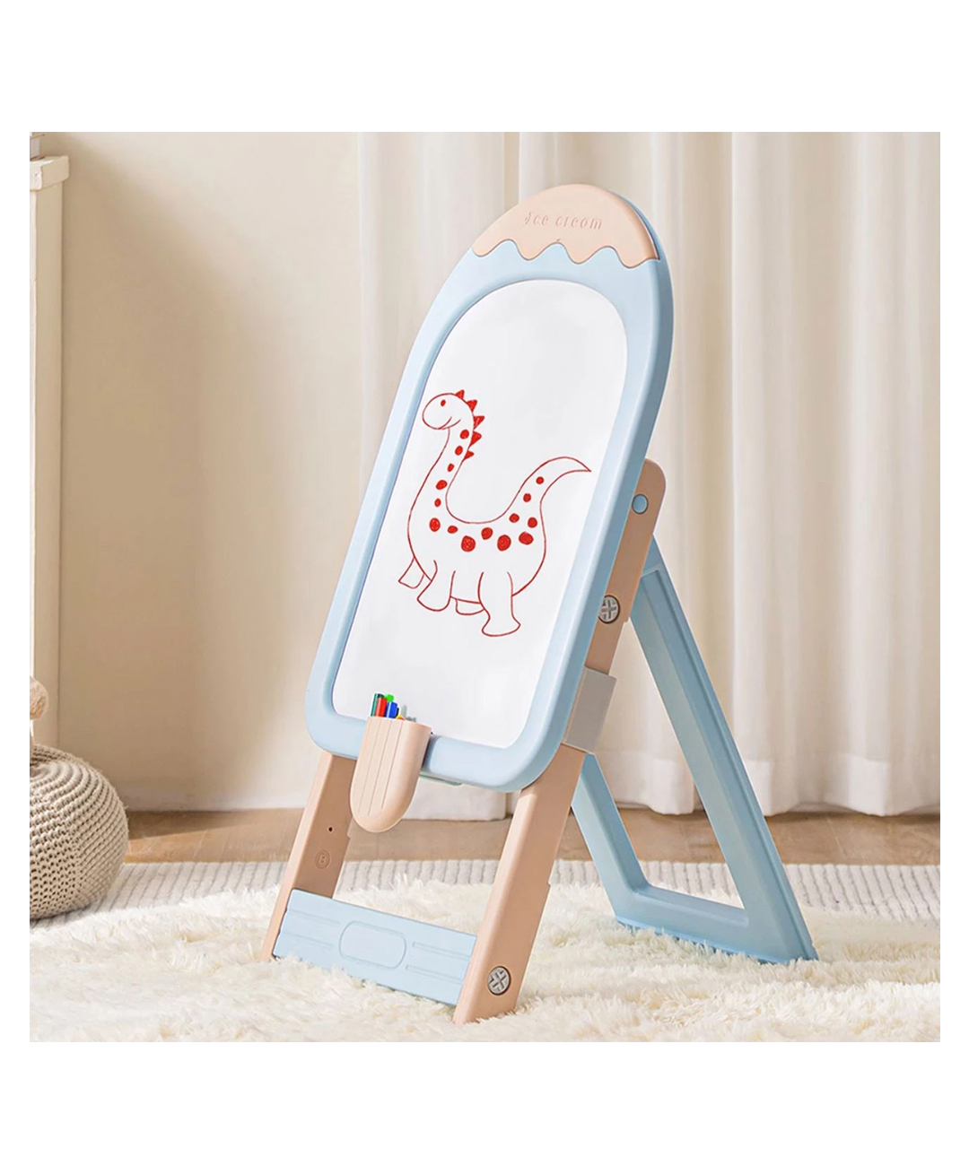 R for Rabbit Little Genius Candy Kids  Activity Drawing Board Foldable Multifunctional Magnetic Height Adjustable   - Blue-picture-21