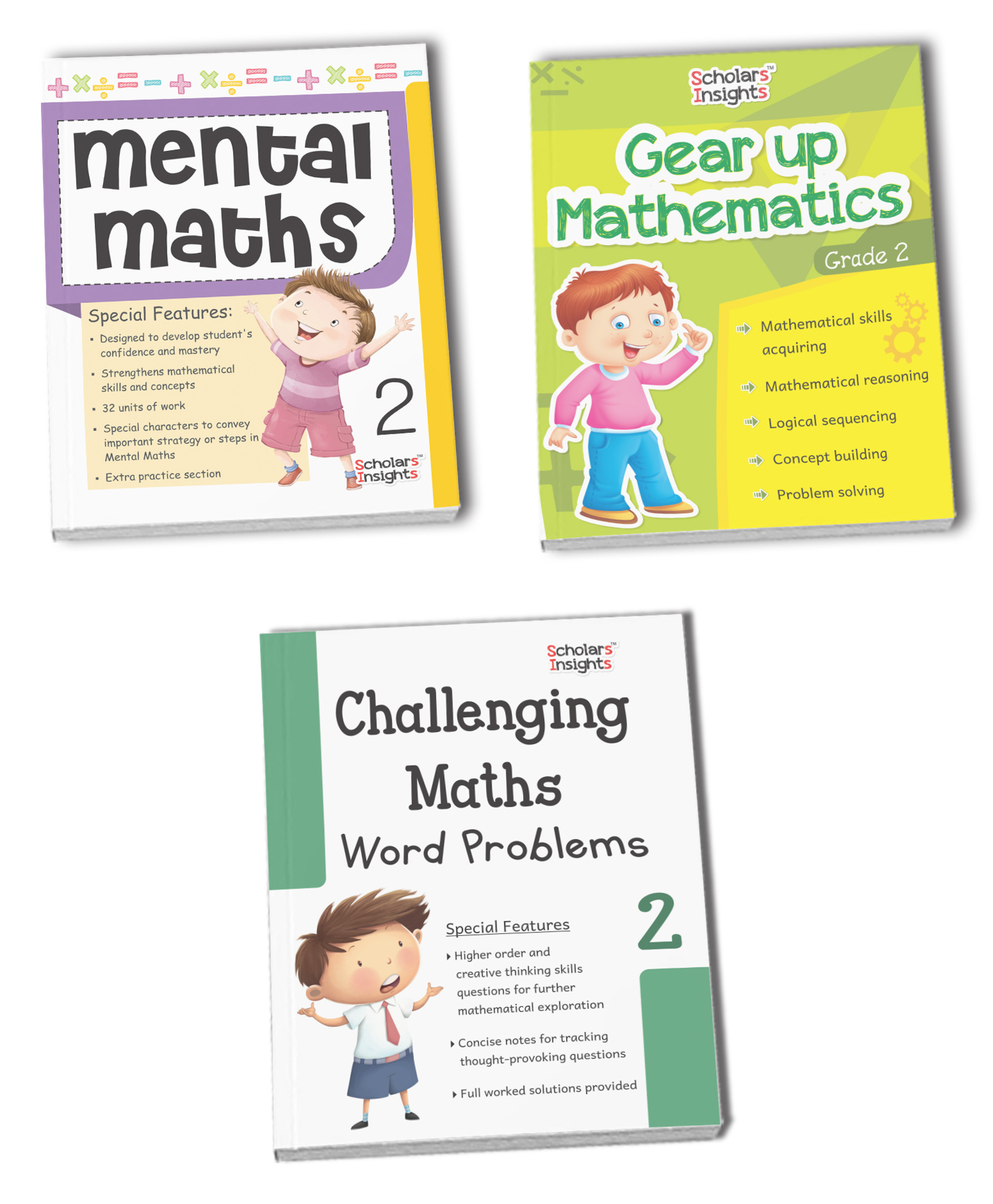 Scholars Insight Combo Set of Students Mathematics Workbooks For Grade 2| Set of 4| Problem Solving Book for Kids Ages 7 - 8 Years English-image-5