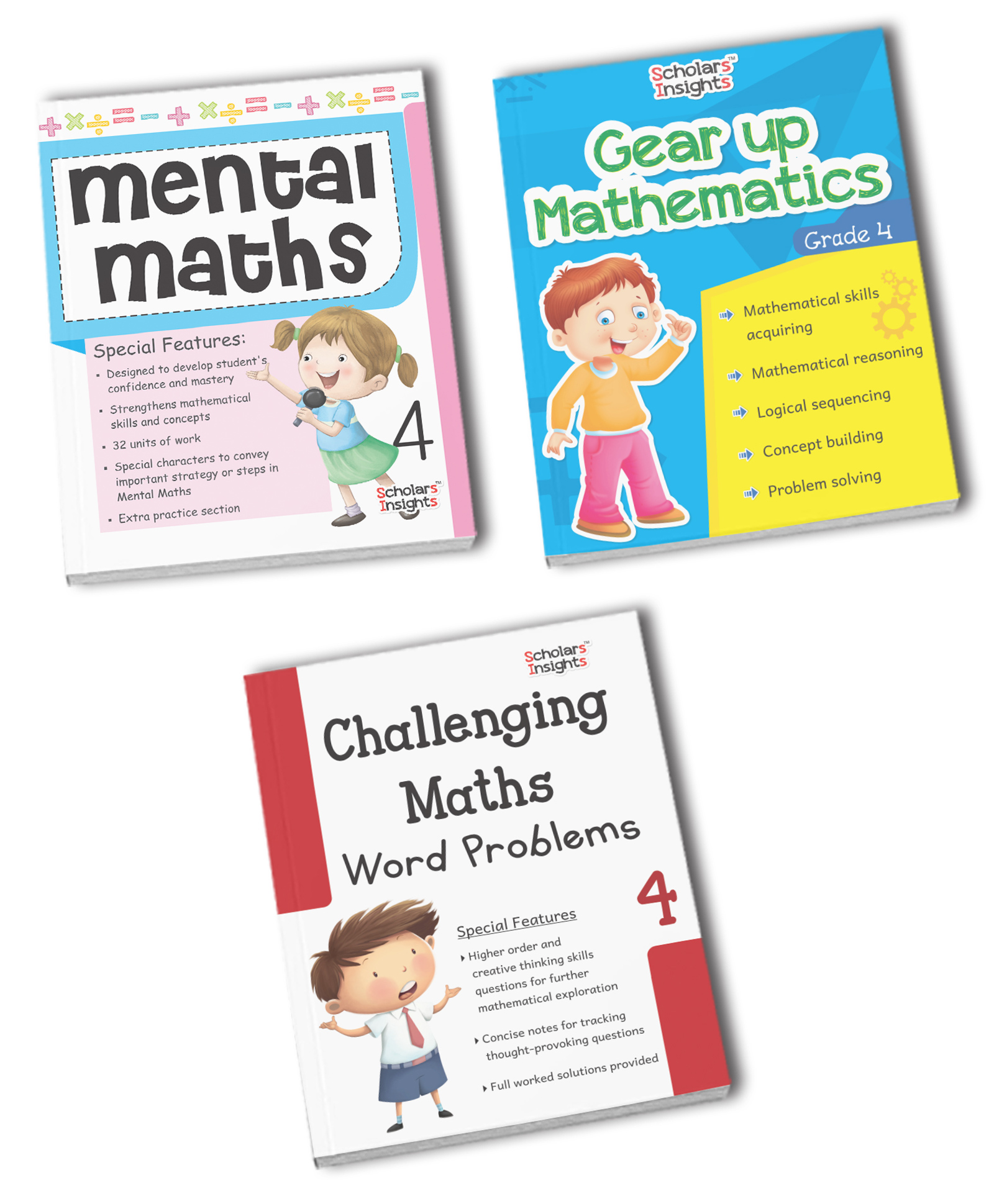 Scholars Insight Combo Set of Students Mathematics Workbooks For Grade 4| Set of 4| Problem Solving Book for Kids Ages 9 - 10 Years English-image-3