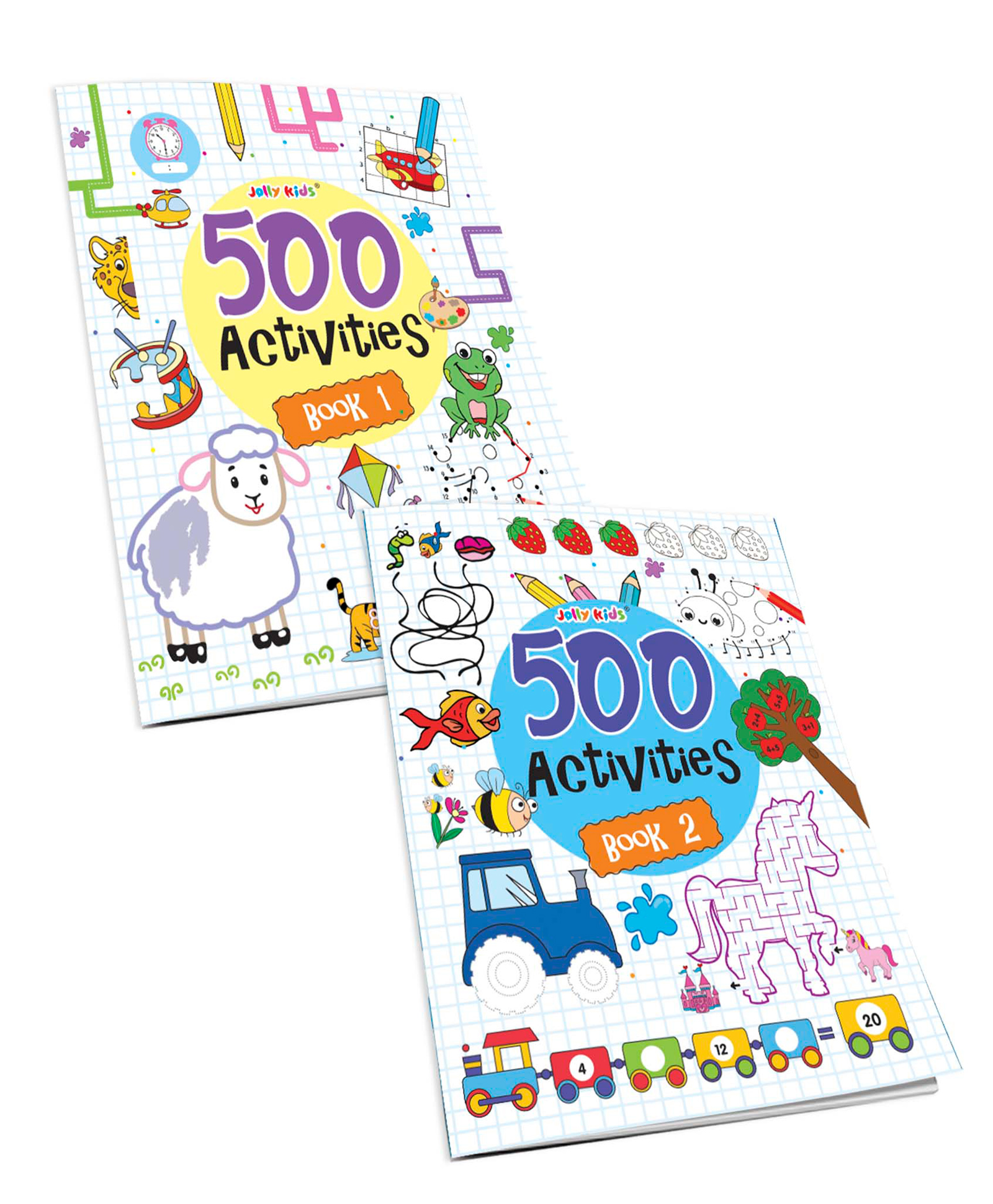 Jolly Kids Fun and Learn 500 Activities Books A for Kids Set of 2| Thinking Skills Activities Books - Learning Counting, Spelling, Solve Puzzle Activities Ages 3Y To 6Y English-image-30