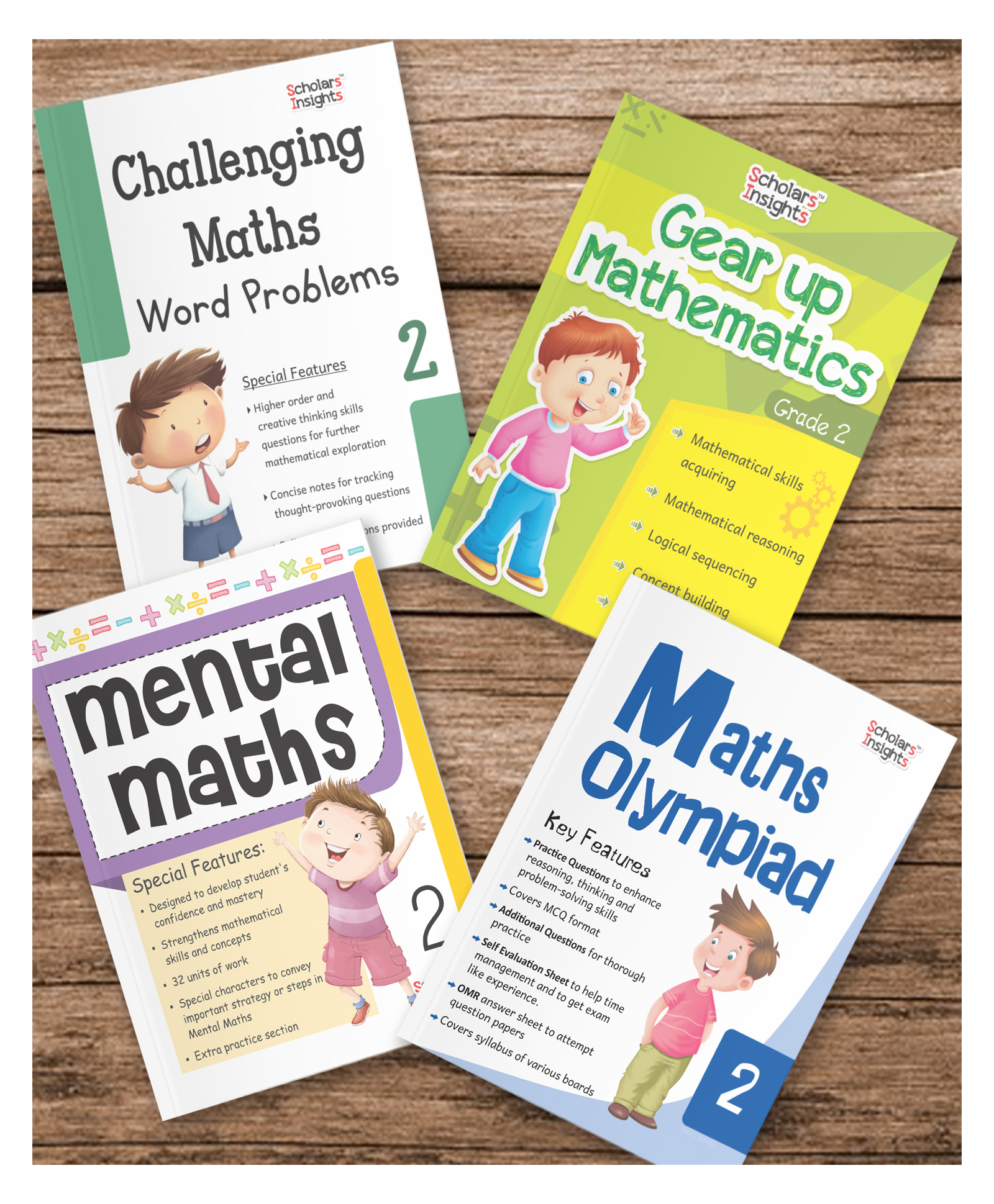 scholars insights Grade 2 Combo Maths Practice Workbooks set of 4: Gear Up maths, Maths Olympiad, Challenging Maths Word Problem, Mental Maths-picture-17
