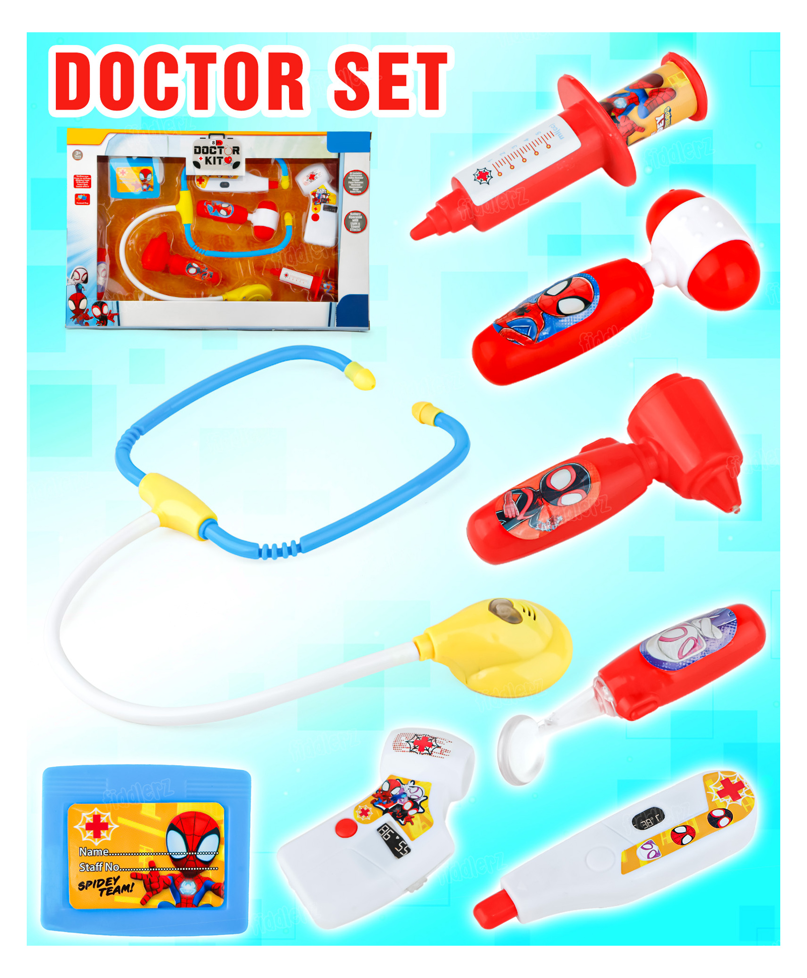 Fiddlerz Doctor Set Toys for Kids Mini Medical Instruments kit Bag Role Play Birthday Return Gift Doctor Set for Kids
