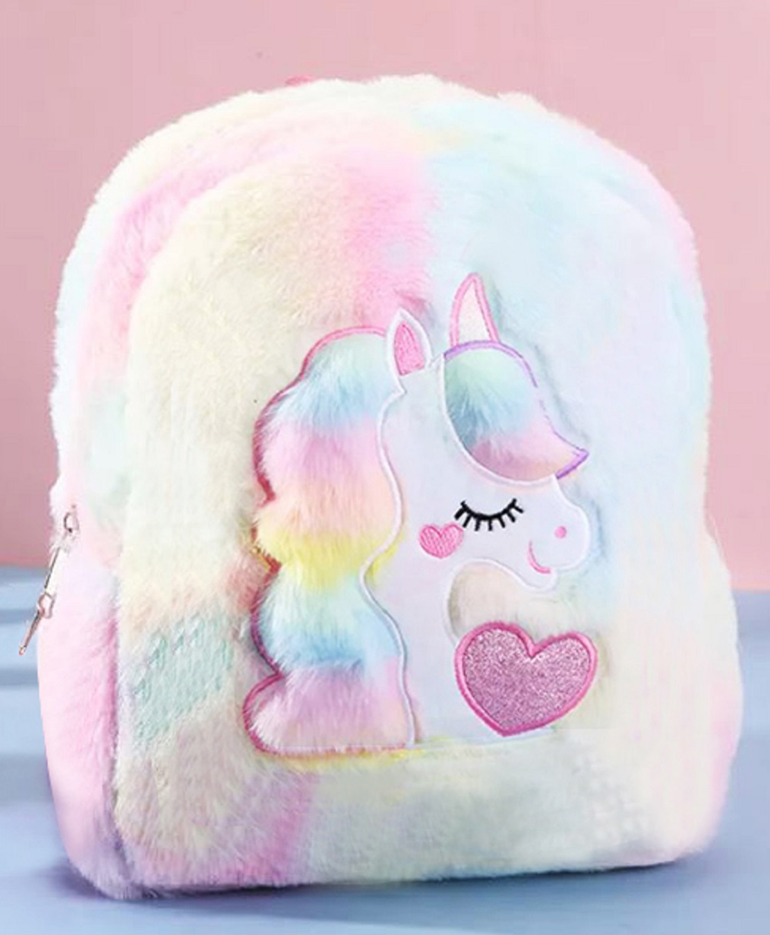 Frantic Premium Quality Soft Design Rabbit Multi Unicorn Heart Bag for Kids - 14 Inches-picture-27