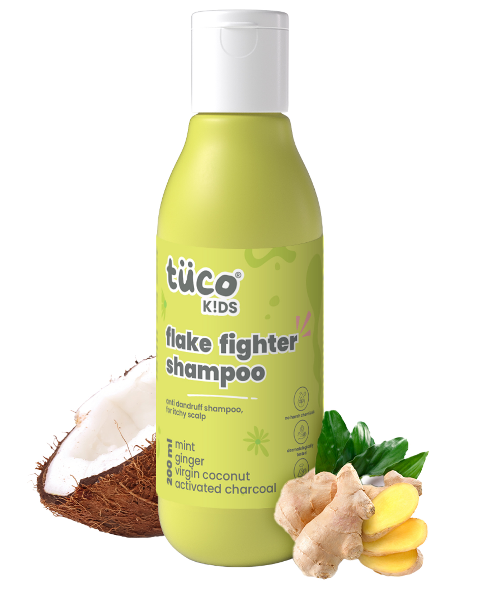 TuCo Intelligent Kids Anti Dandruff Shampoo 200ml with Wintergreen, Mint, Ginger and Activated charcoal For Itchy Scalp-image-34