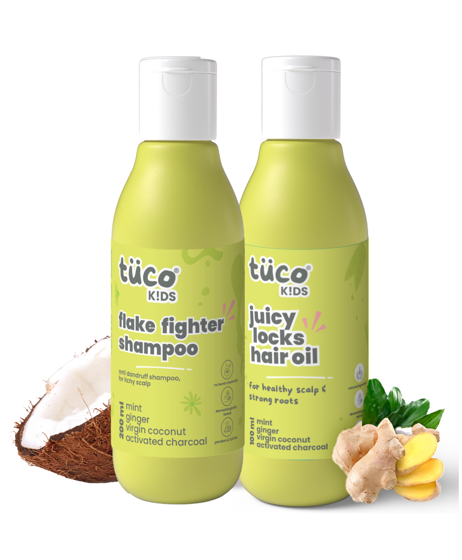 TuCo Intelligent Kids Combo Anti Dandruff Shampoo + oil 200 ml + 100 ml with Wintergreen, Mint & Activated charcoal-image-29