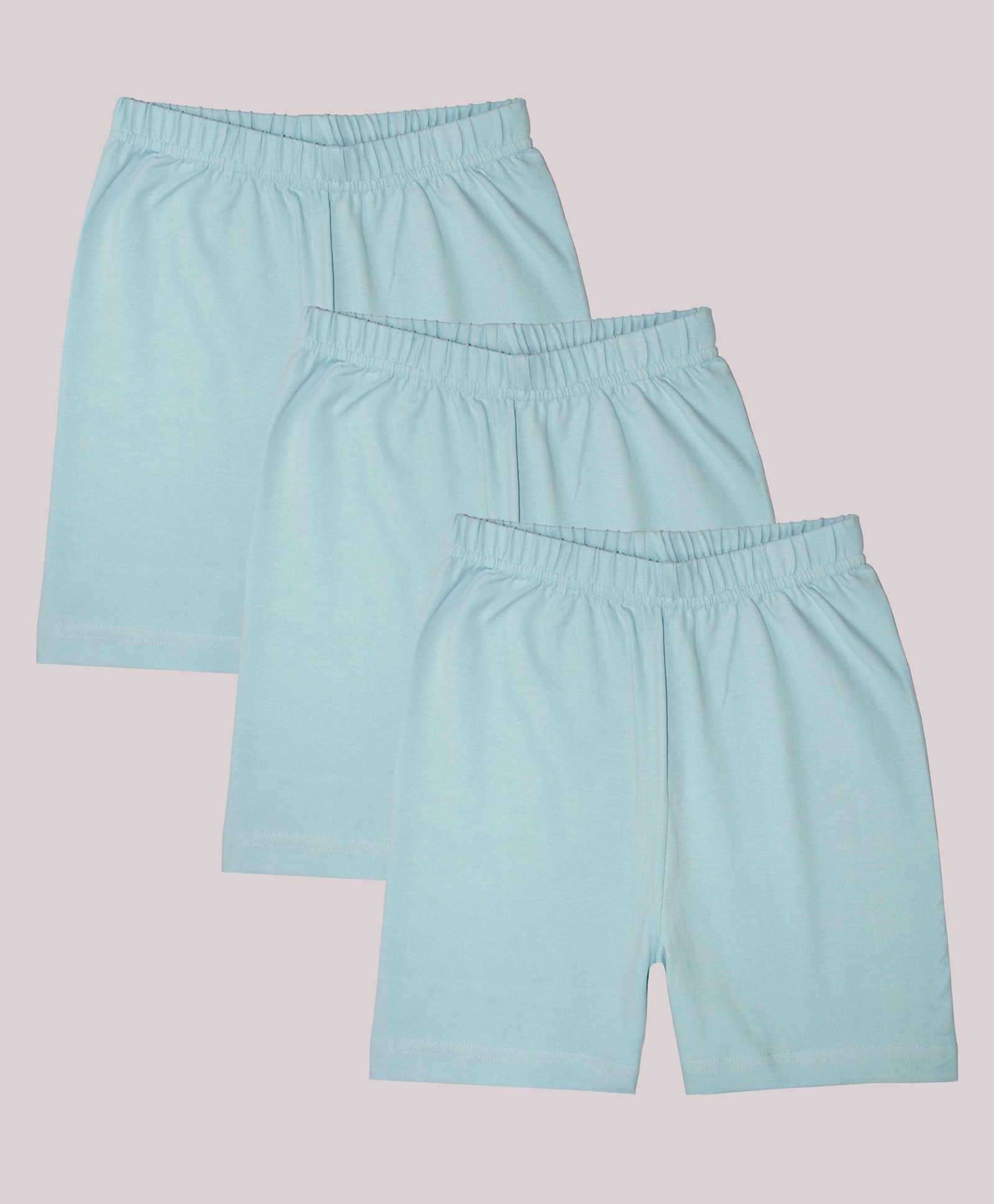 Kiddopanti Pack Of 3 Solid Cycling Shorts - Ice Blue-picture-36