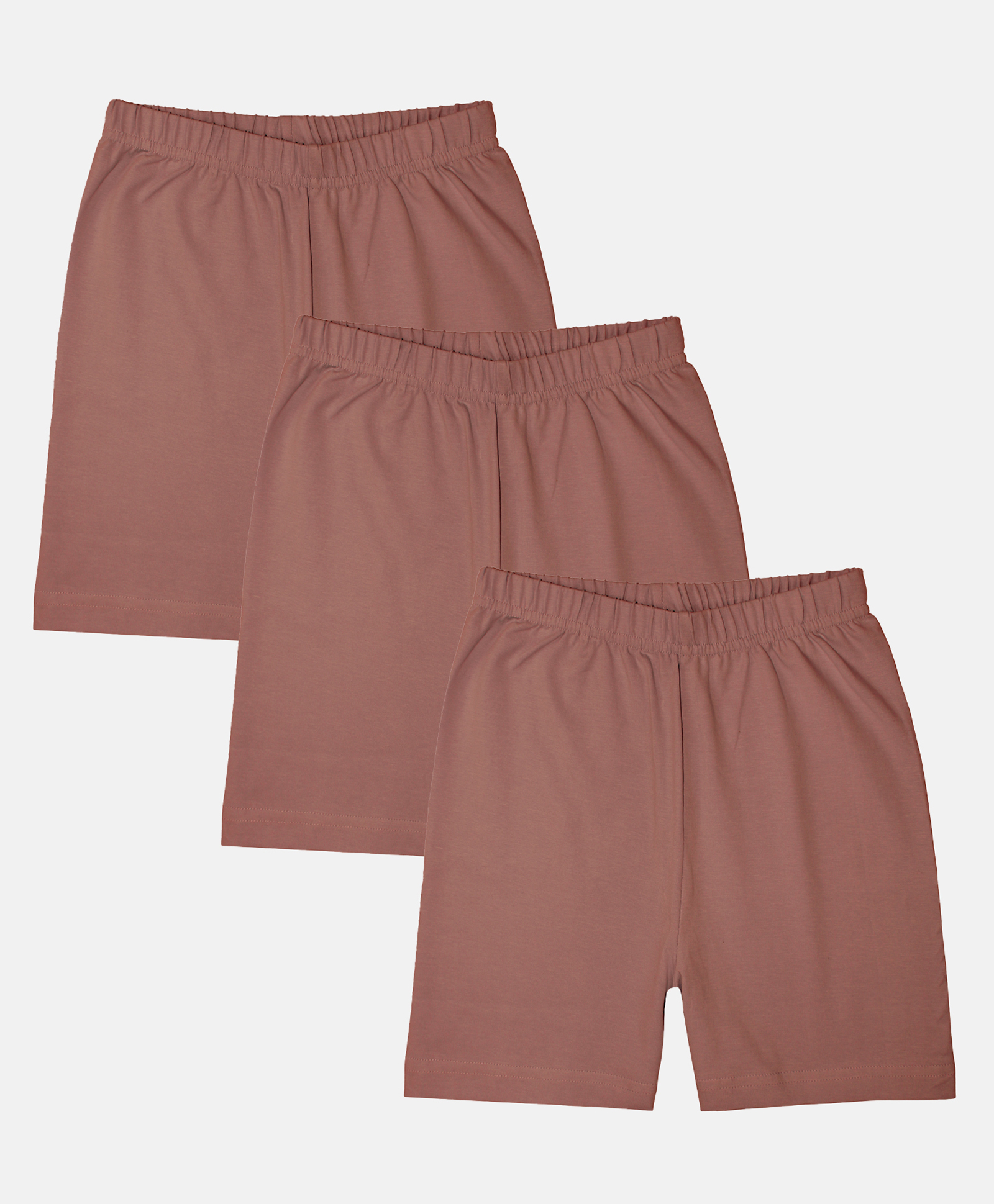 Kiddopanti Pack Of 3 Solid Cycling Shorts - Mauve Brown-picture-38