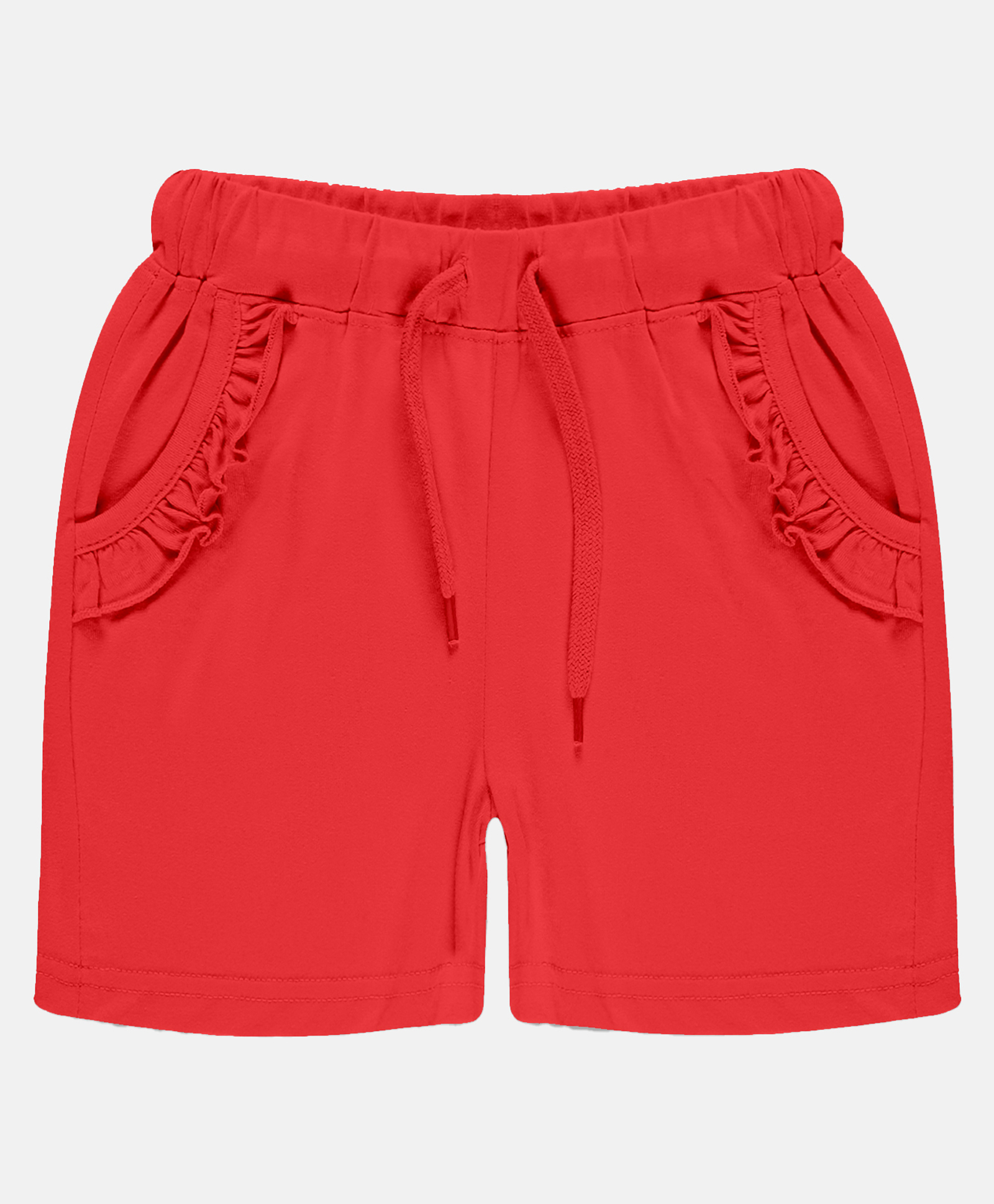 Kiddopanti Frill Detailed Pocket Hot Shorts - Red-picture-13