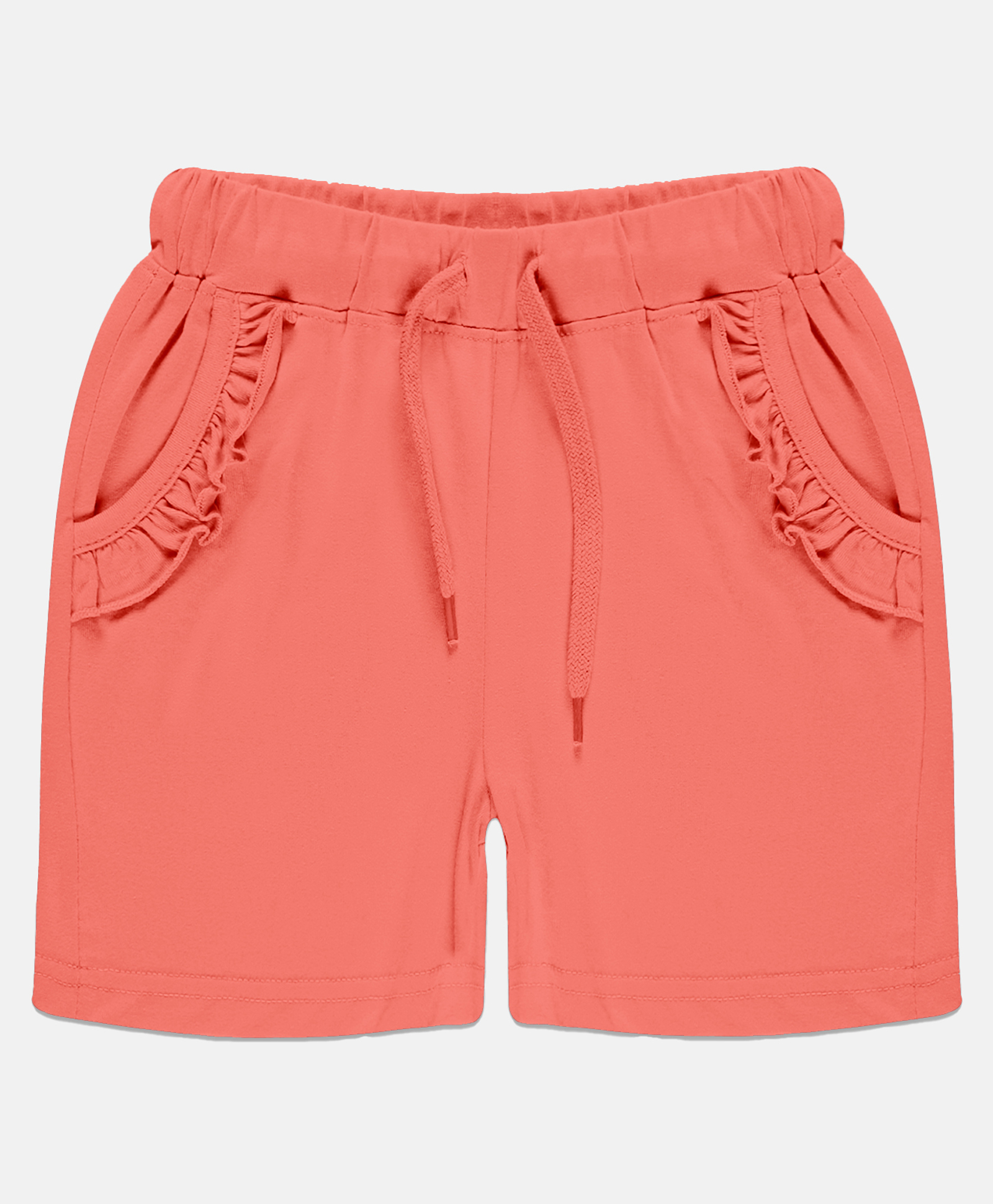Kiddopanti Frill Detailed Pocket Hot Shorts - Peach-picture-17
