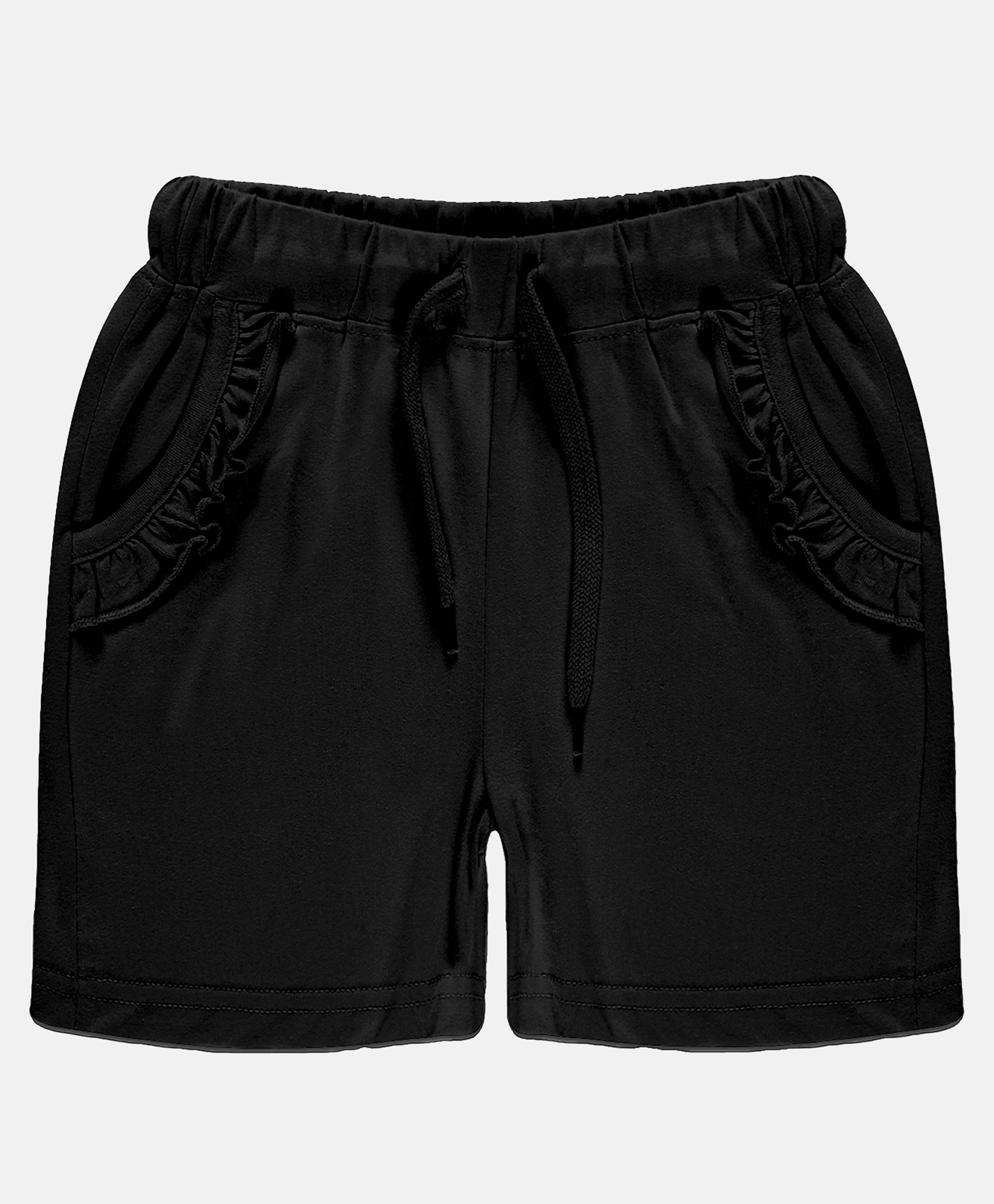 Kiddopanti Frill Detailed Pocket Hot Shorts - Black-picture-21