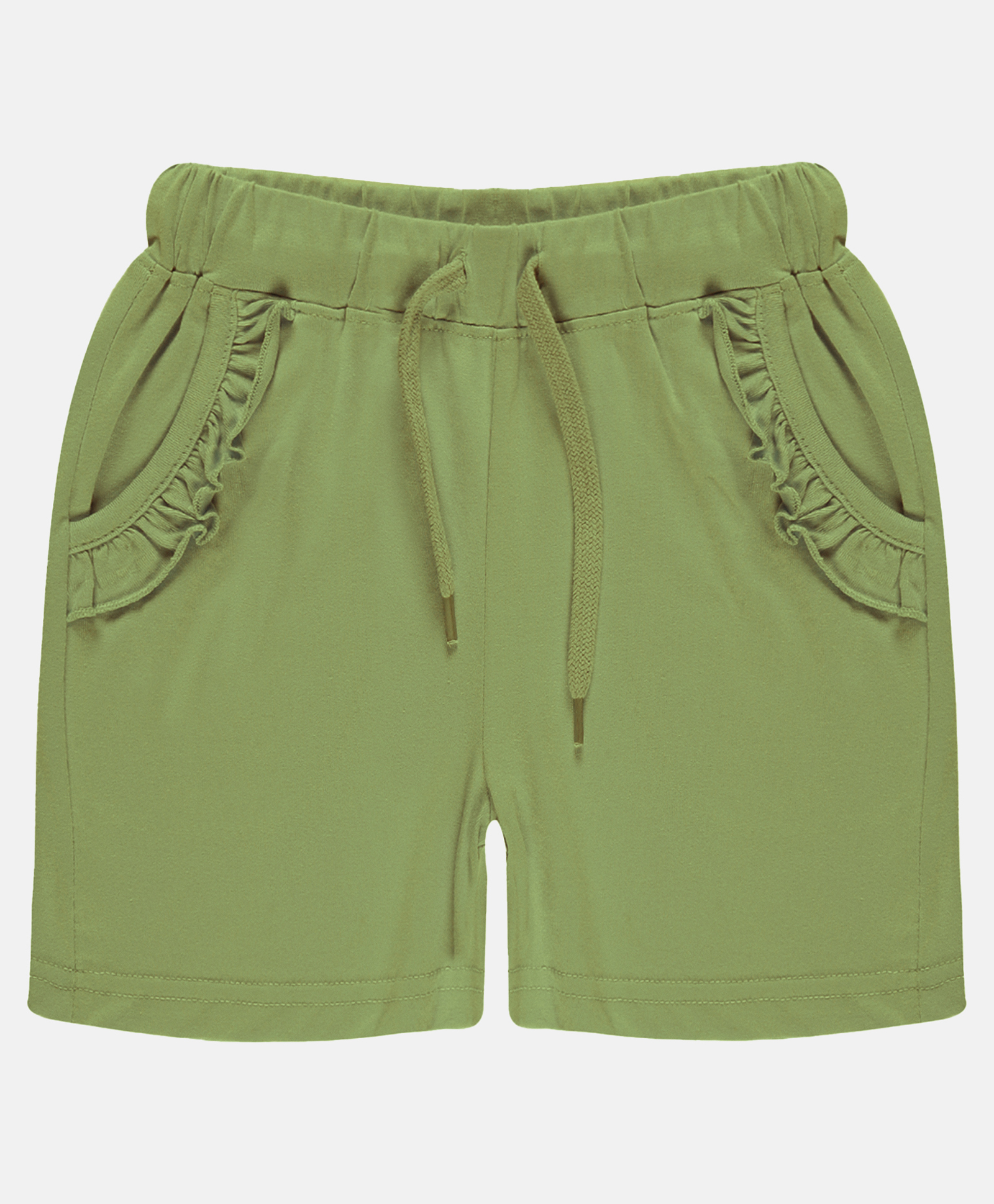 Kiddopanti Frill Detailed Pocket Hot Shorts - Light Green-image-39