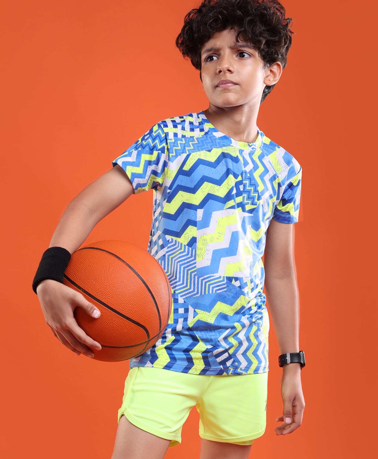 Pine Active Half Sleeves Chevron Printed Stretchable T-Shirt - Blue-picture-20
