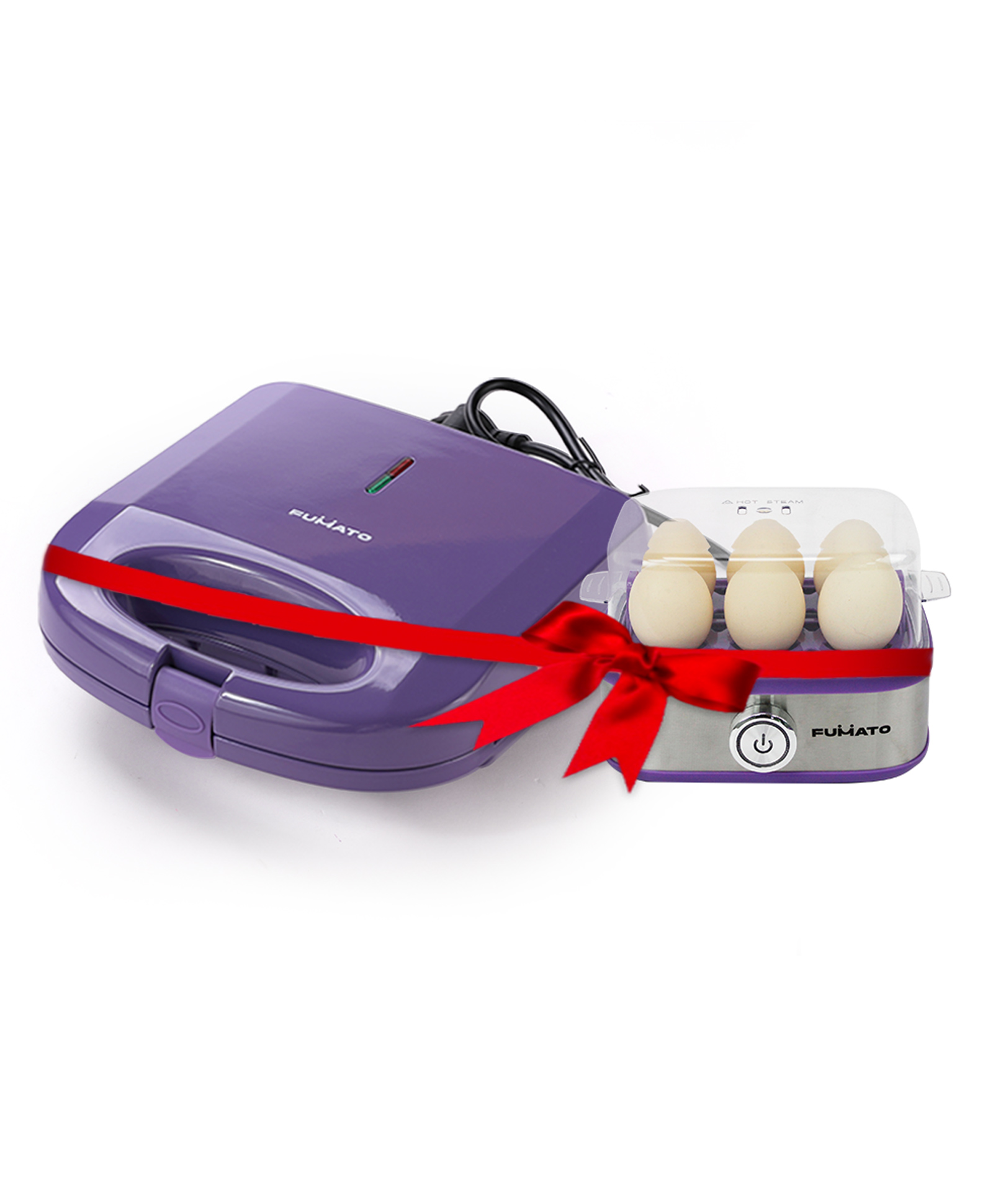 FUMATO 750W 2 Slice Toast Sandwich Maker and 2 in 1 Electric Egg Boiler Machine & Egg Poacher (210W)- Purple-image-29