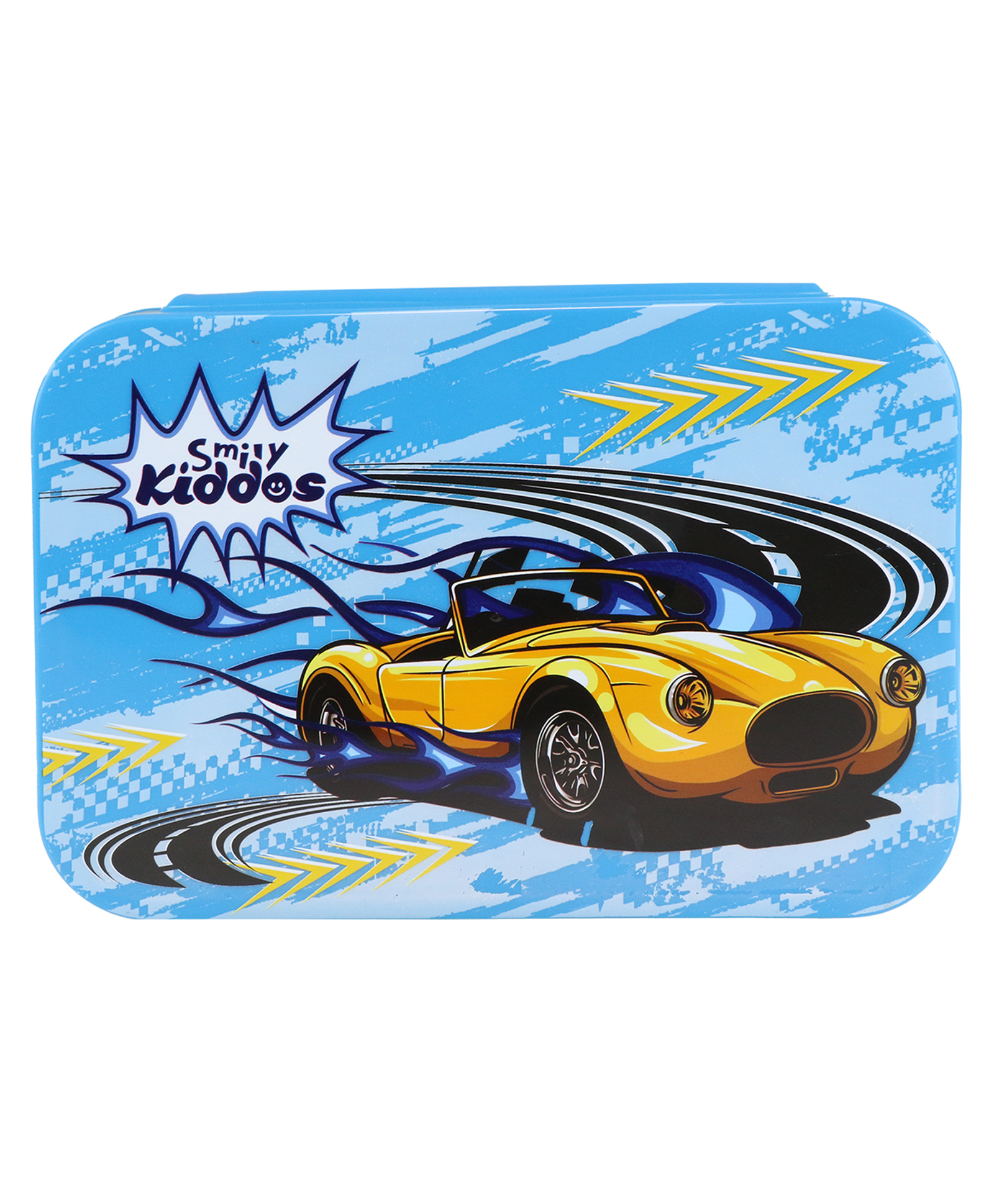 Smily Kiddos Brunch Steel Lunch Box Race Car Theme - Blue-image-13