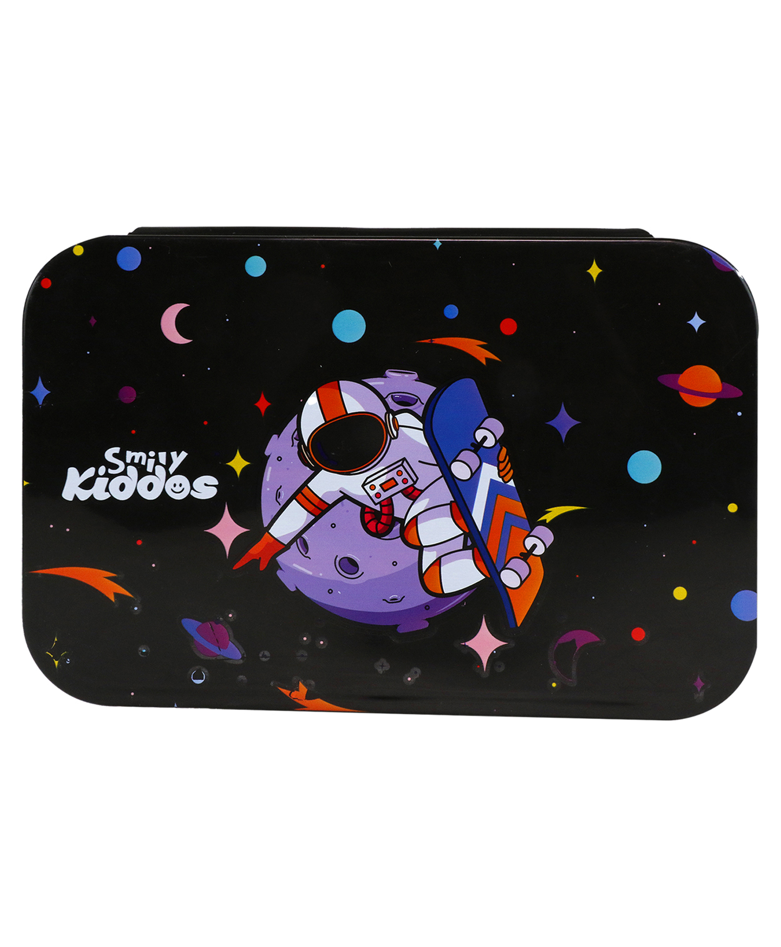 Smily Kiddos Brunch Steel Lunch Box Astronaut Theme - Black-image-11