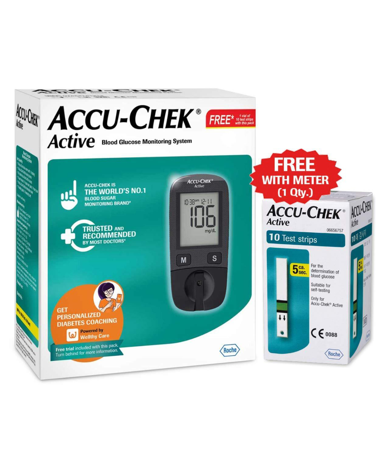Accu-Chek Active Glucometer Kit (With Free 10 Strips)-image-7