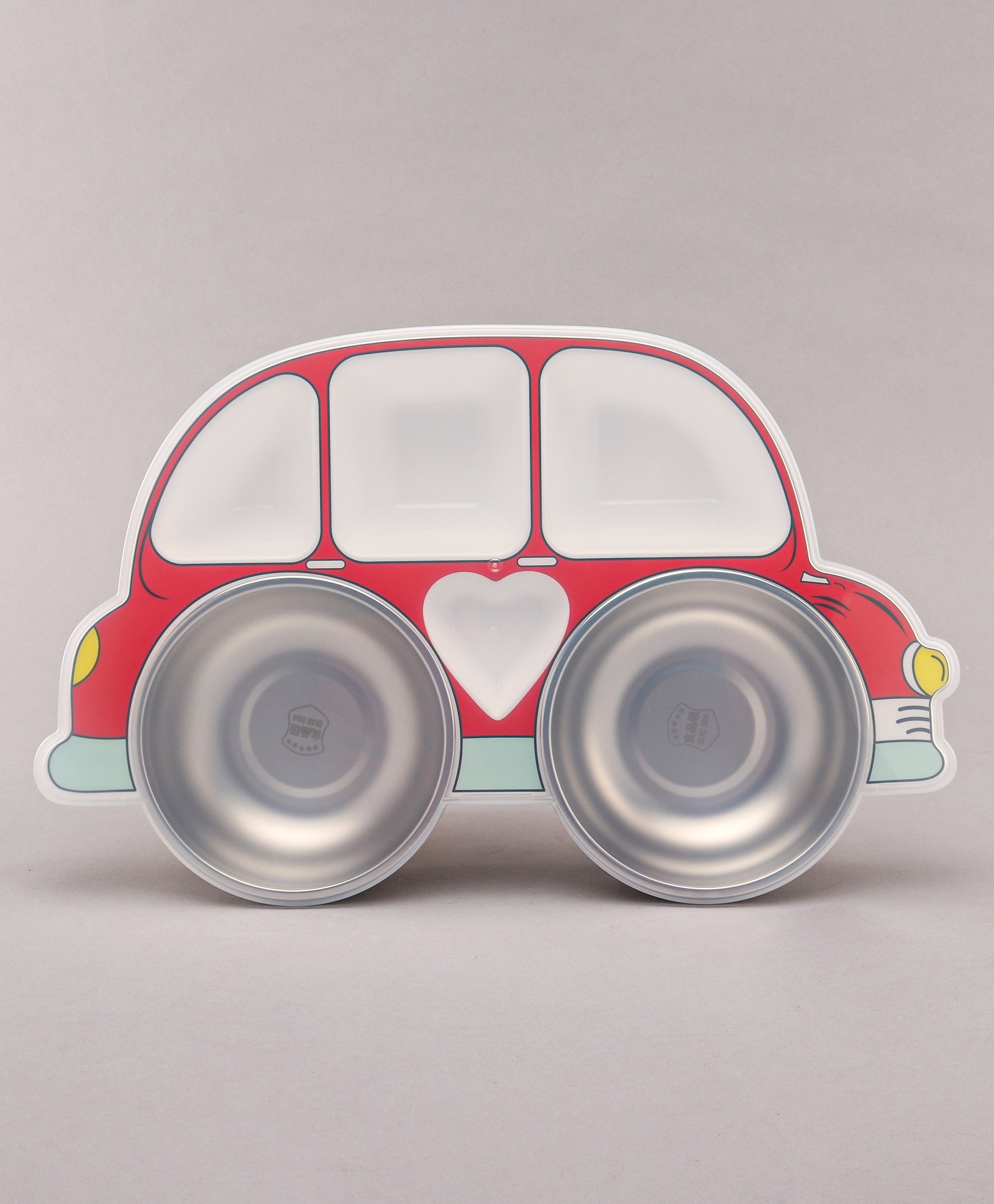 fab n funky Car Shaped Plate with Lid - Red-picture-16