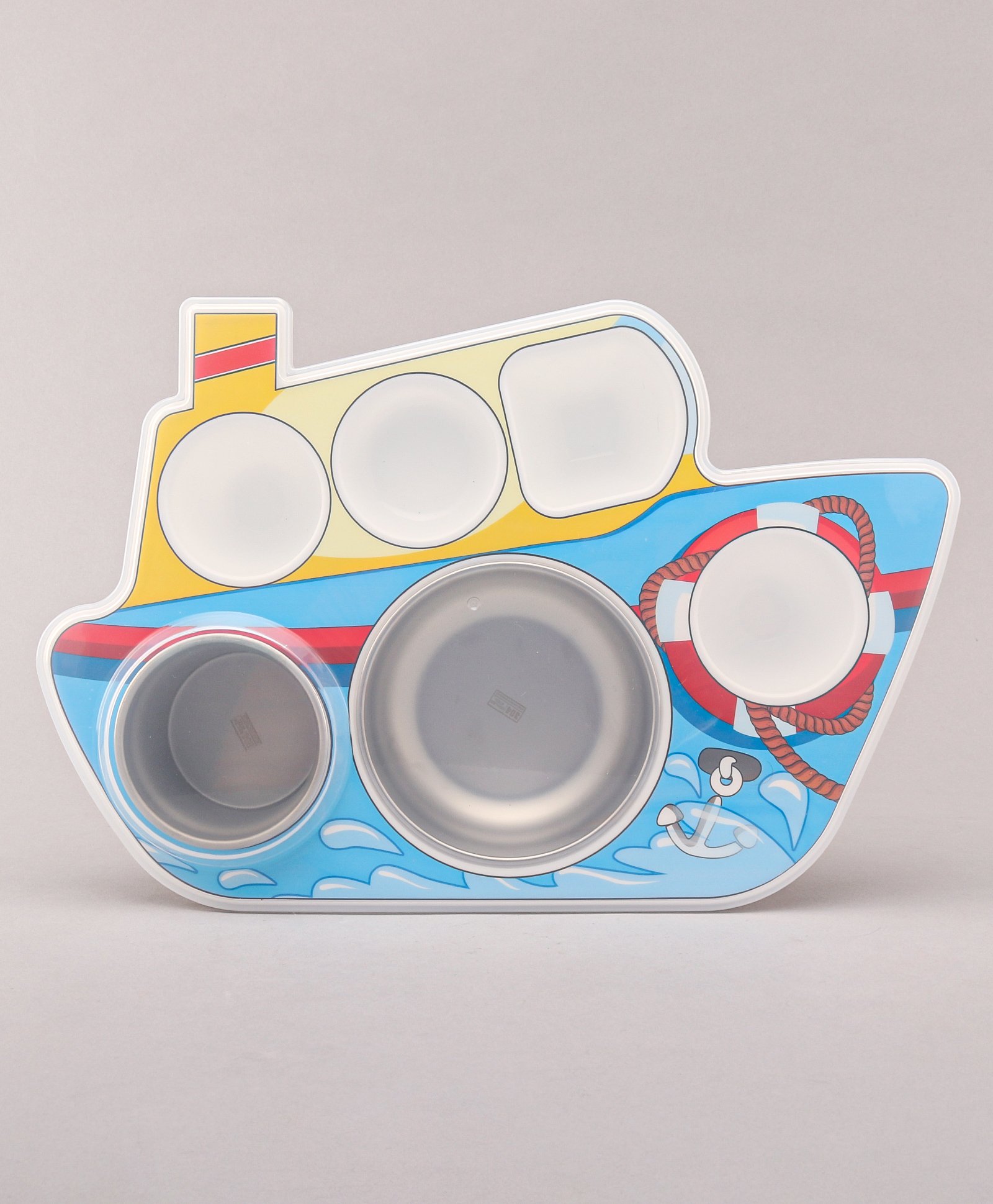 fab n funky Boat Shaped Plate with Lid - Red-picture-15
