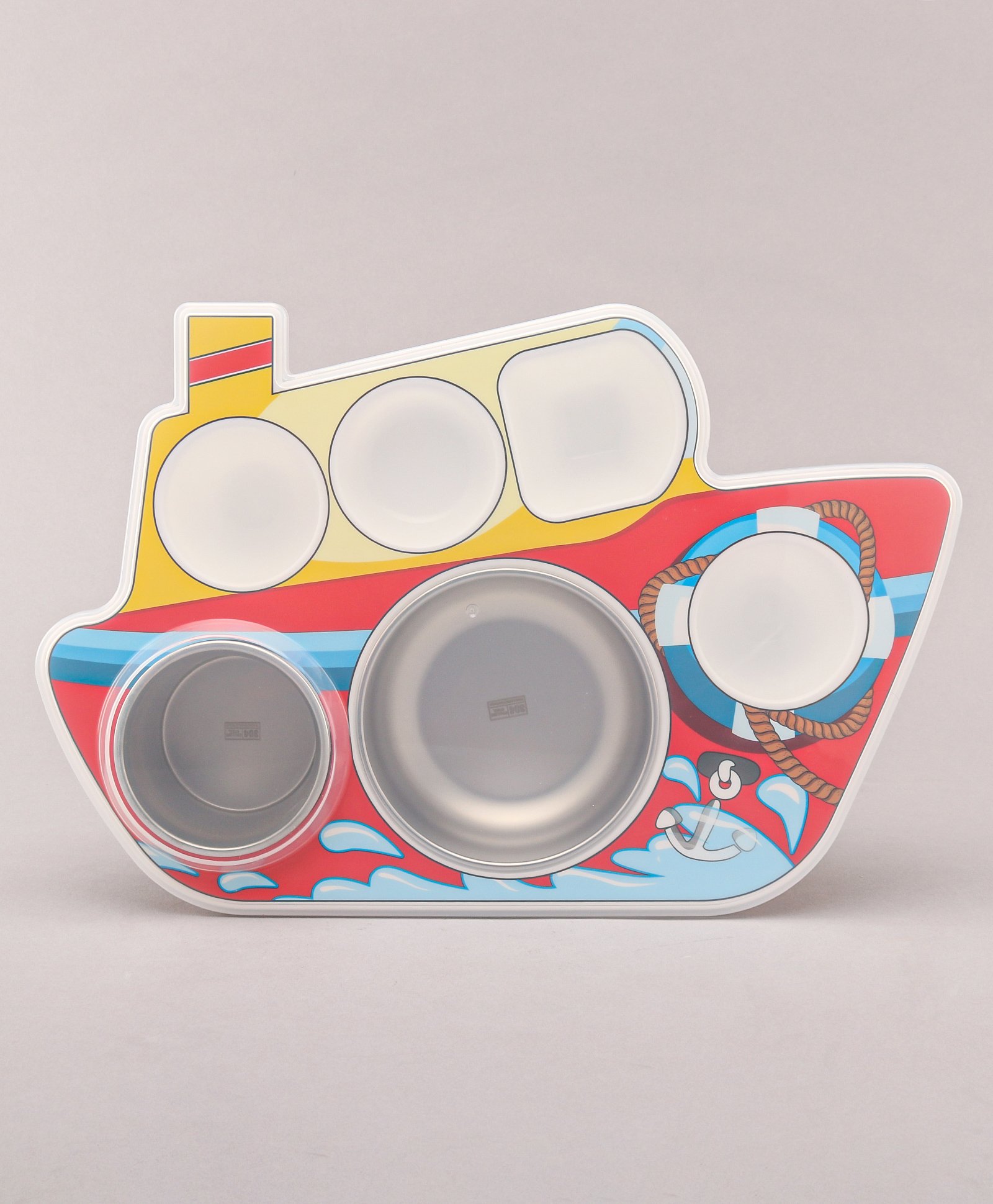 fab n funky Boat Shaped Plate with Lid - Blue-picture-16