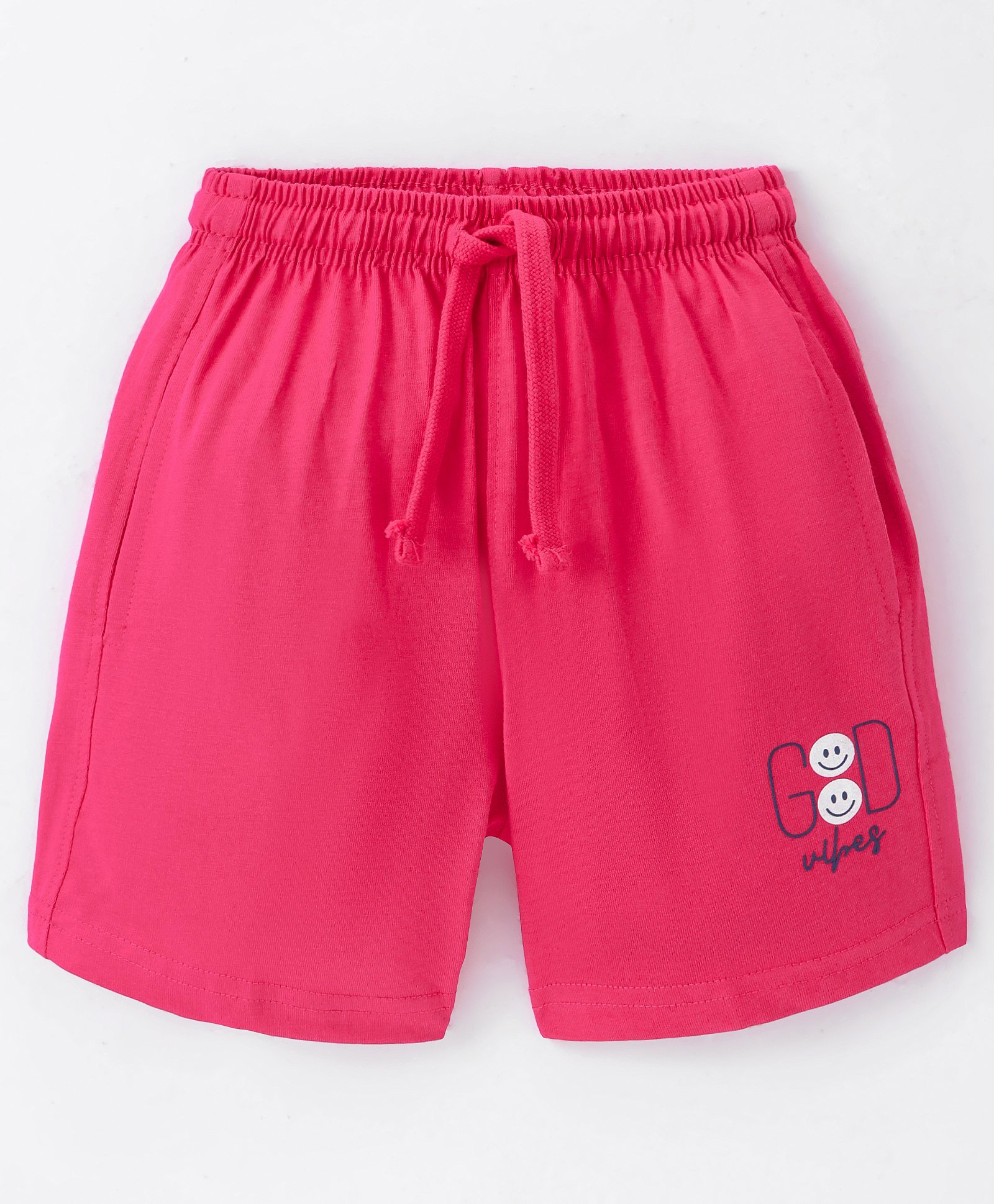 Doreme Single Jersey Knit Shorts With Text Print - Punch Pink-picture-16