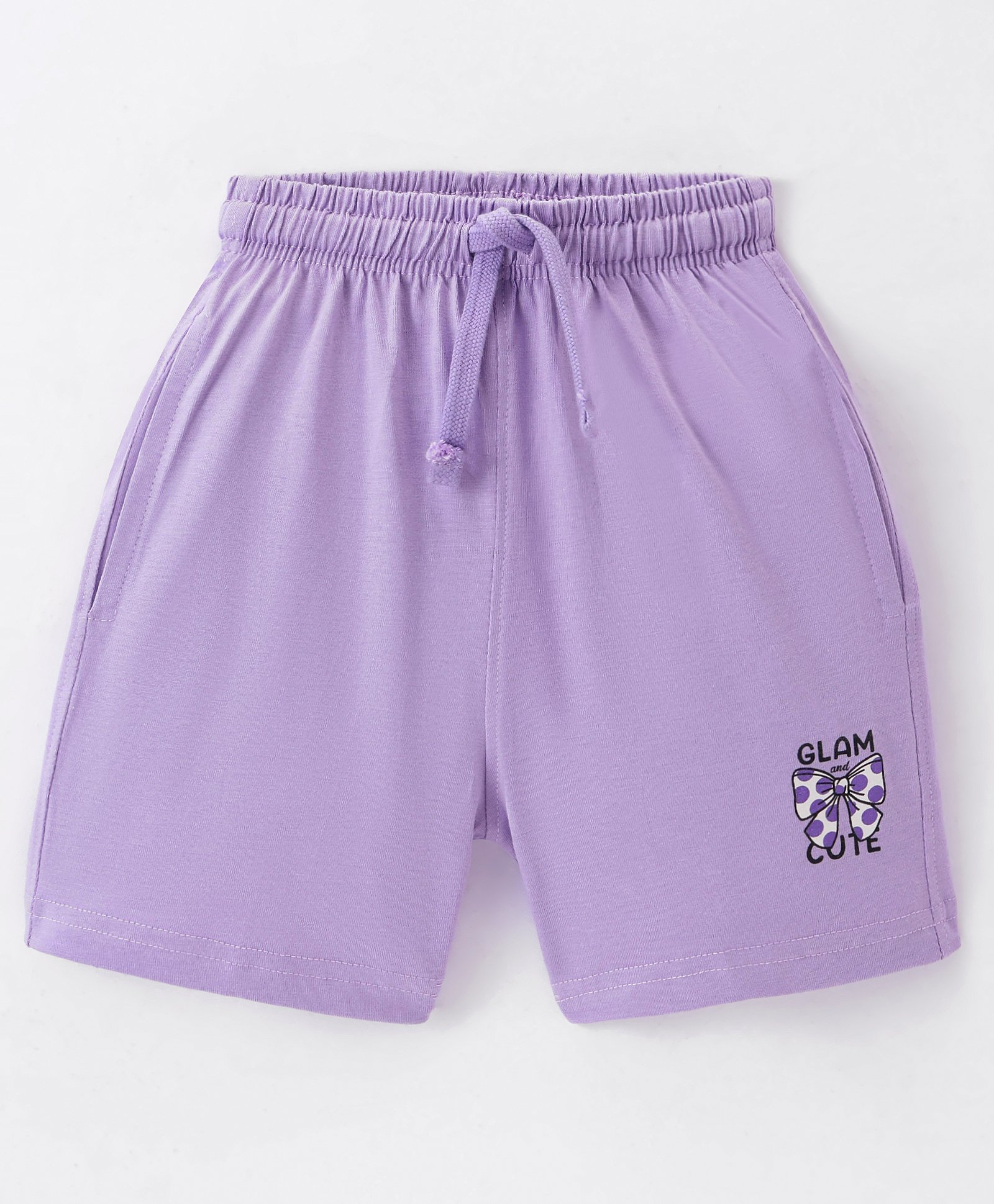 Doreme Single Jersey Knit Short With Floral Bow Print - Lilac-picture-24