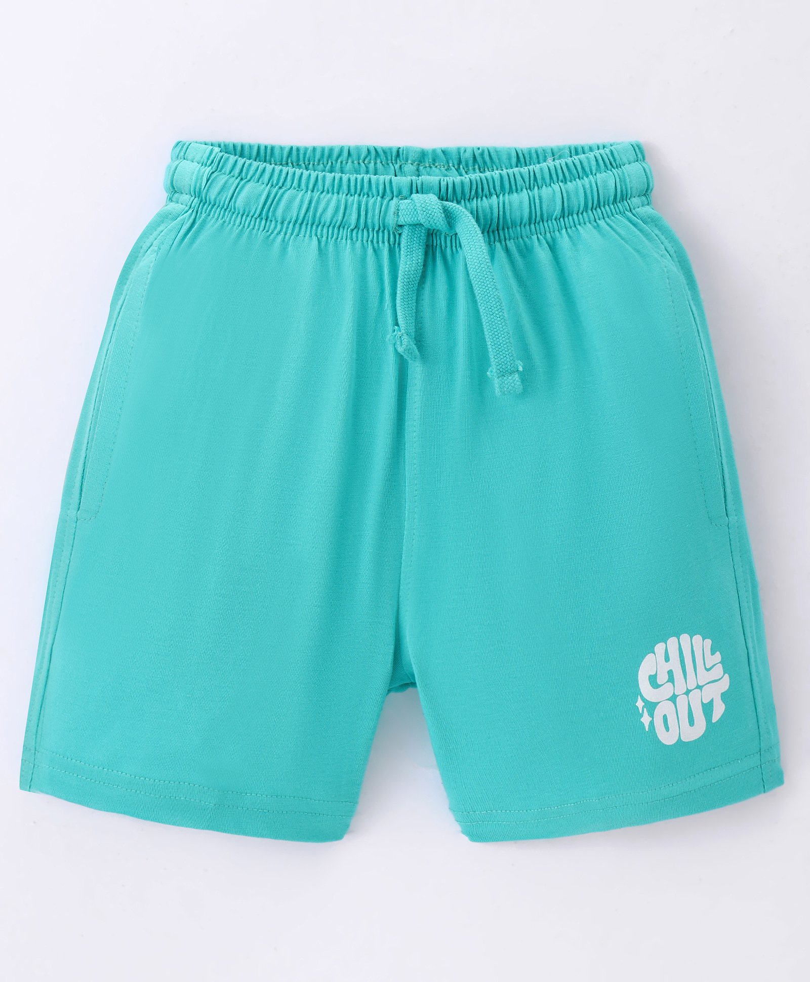 Doreme Single Jersey Shorts With Text Print - Paris Green-image-39