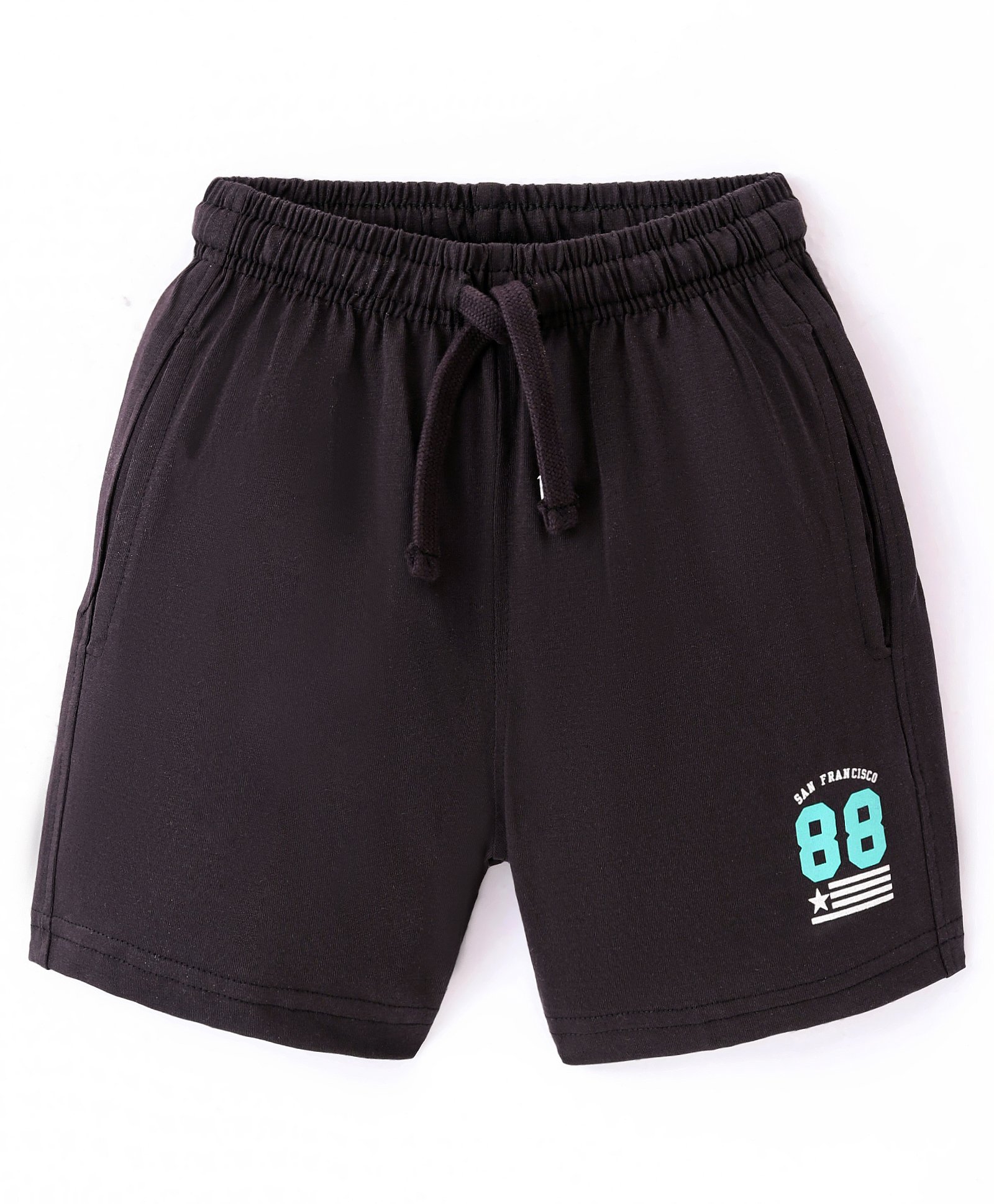 Doreme Single Jersey Knit Shorts With Number Print - Acadia Grey-image-27