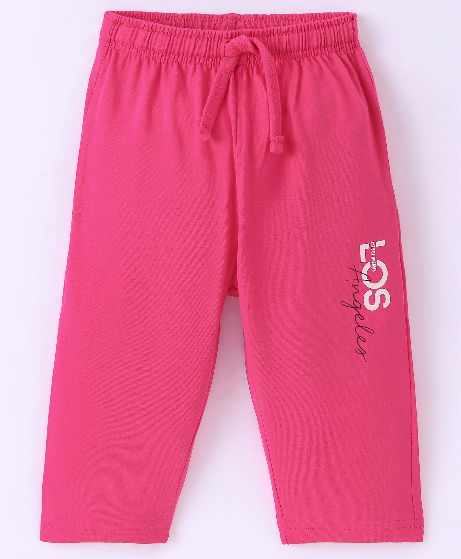 Doreme Single Jersey Knit Three Fourth Length Pant Text Print - Pink-picture-25