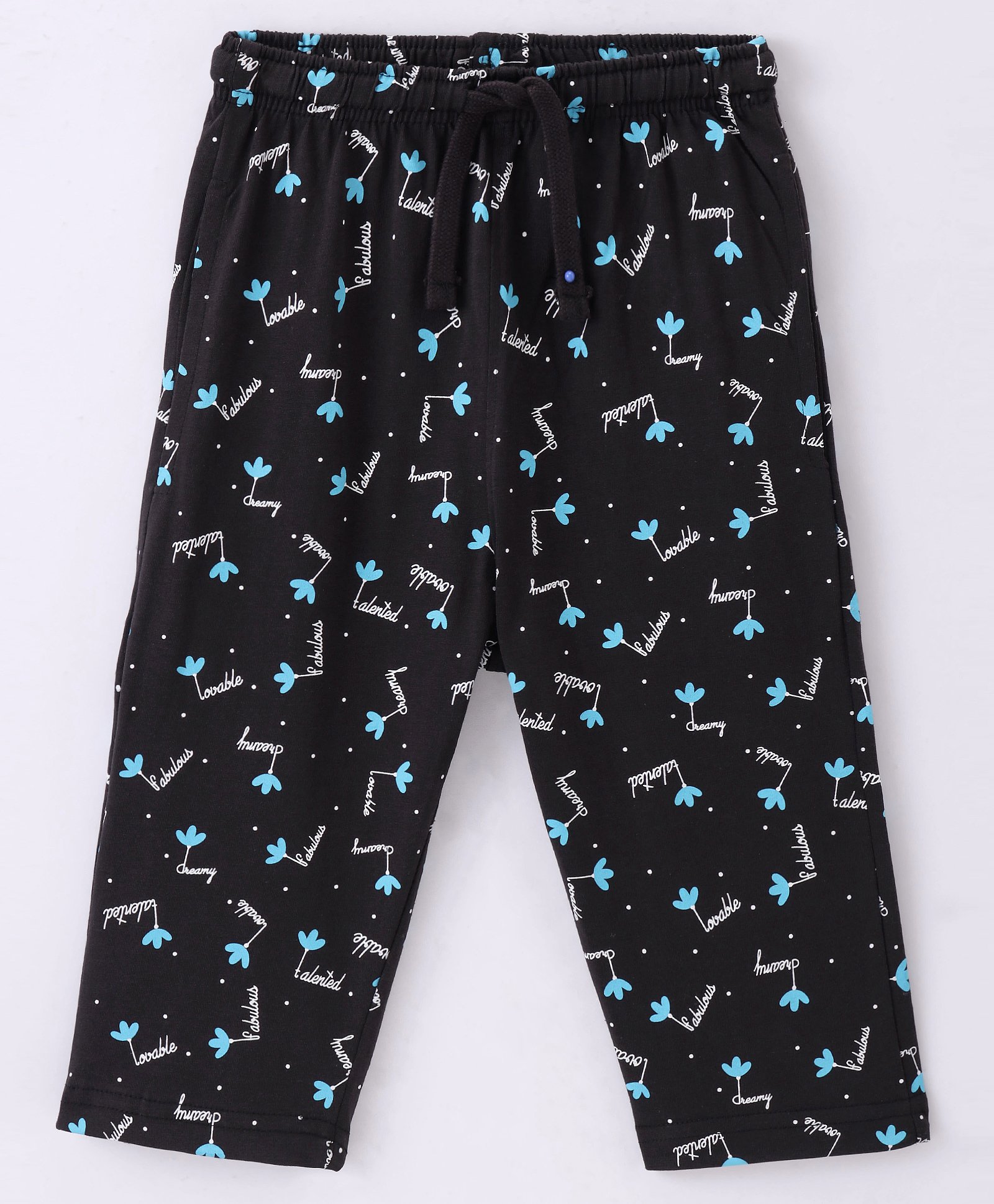 Doreme Single Jersey Knit Three Fourth Length Pant Floral Print - Acadia Grey-picture-11