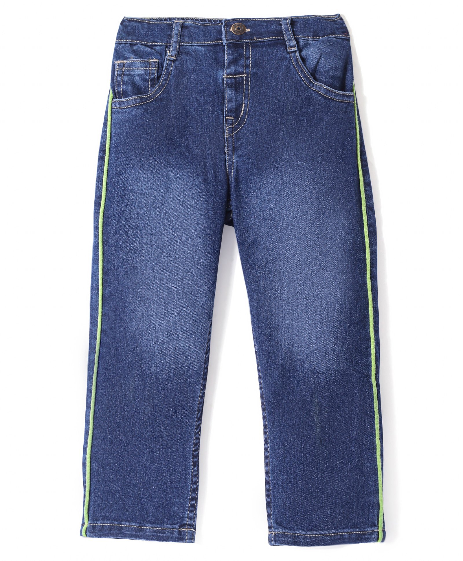 Babyhug Full Length With Stretch Denim Washed Jeans - Blue-picture-17