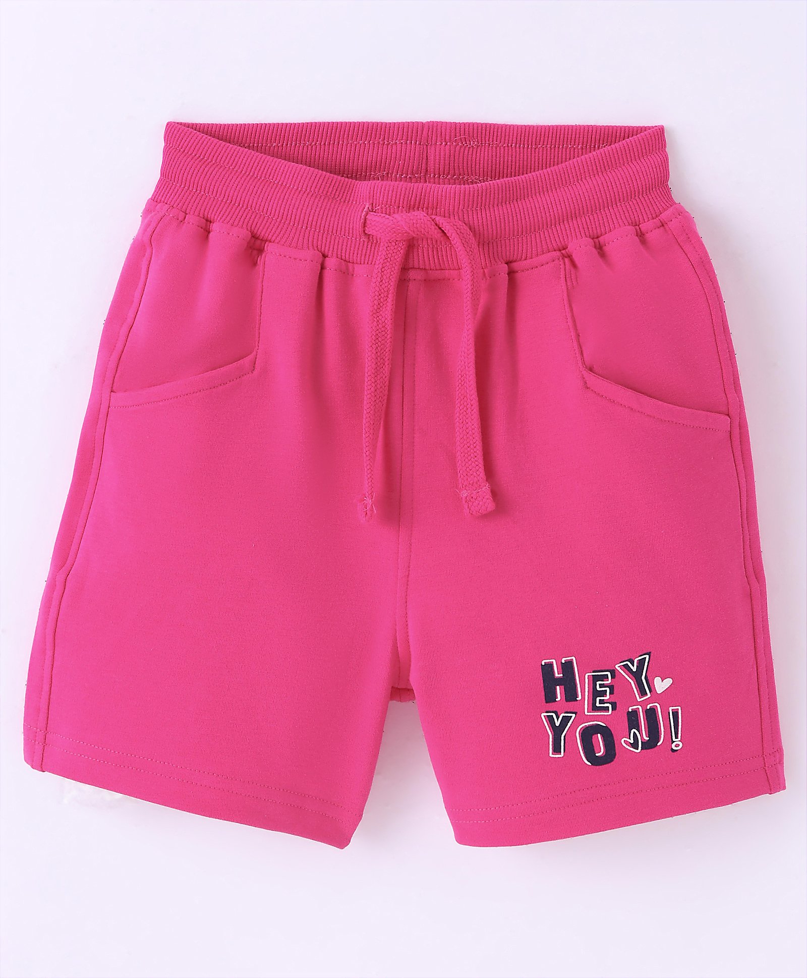 Doreme Single Jersey Knit Shorts With Text Print - Pink-image-49