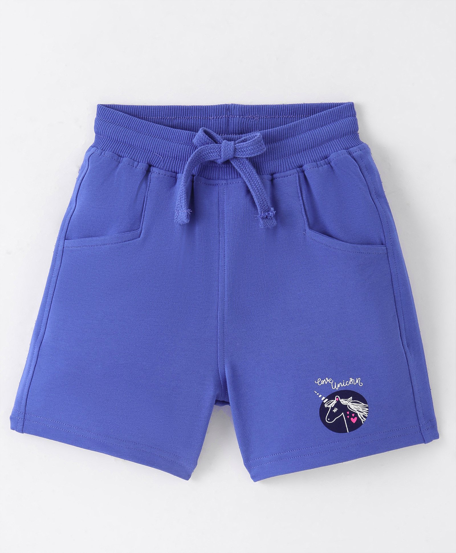 Doreme Single Jersey Knit Above Knee Length Shorts With Unicorn Print - Columbia Blue-image-20